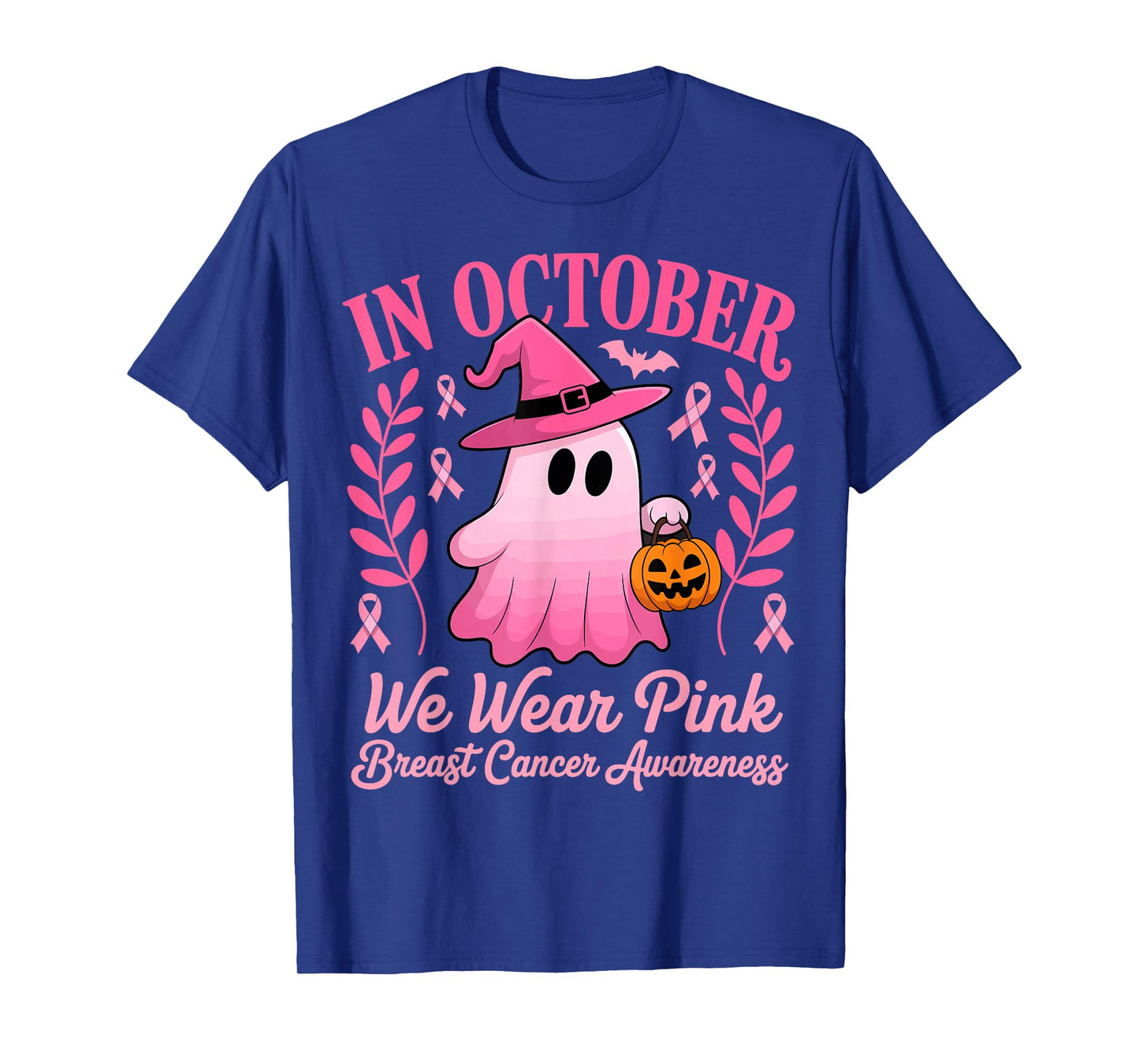 Breast Cancer Women Halloween in October We Wear Pink T-Shirt