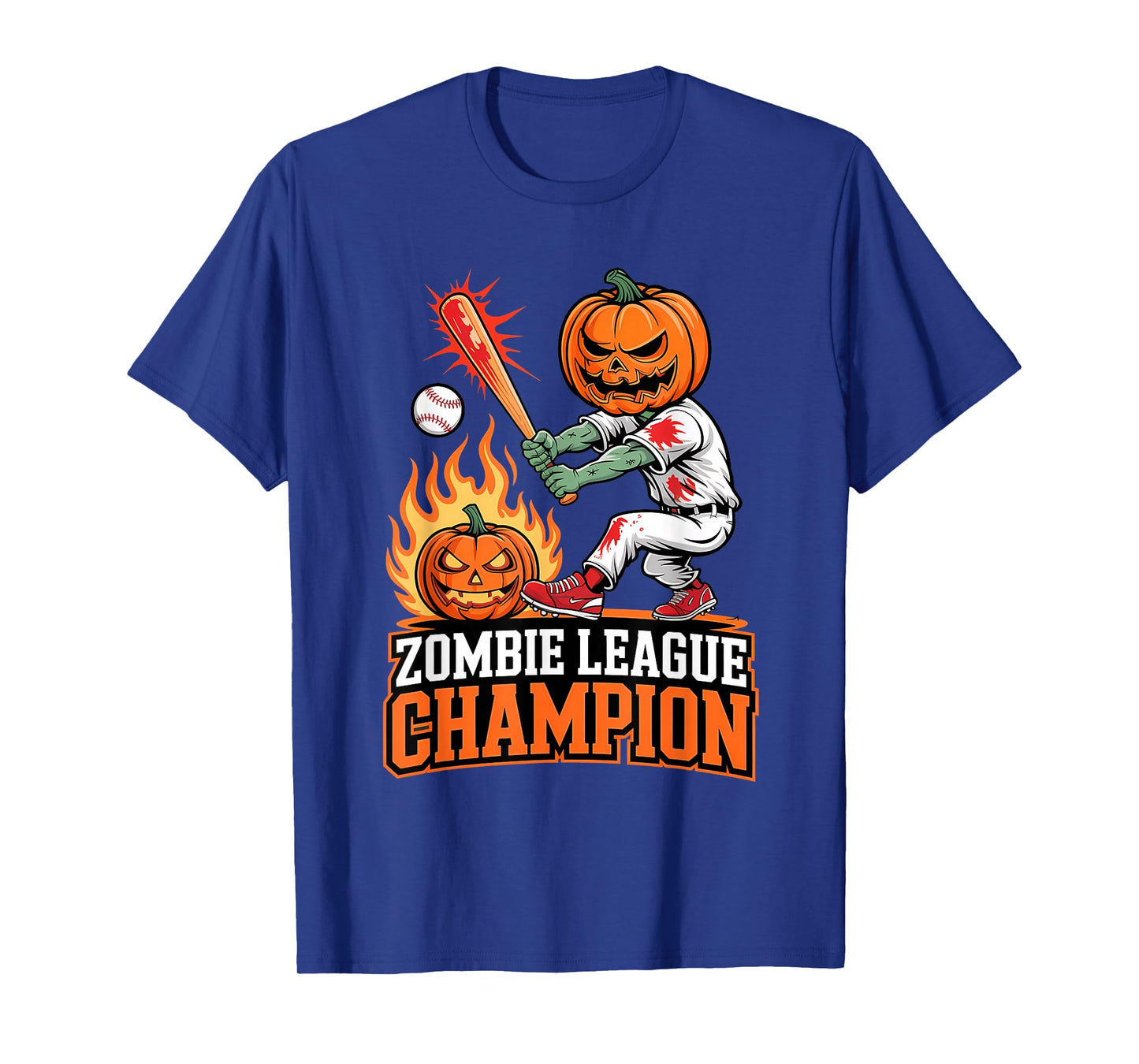 Zombie League Champion Funny Baseball Zombies Halloween T-Shirt