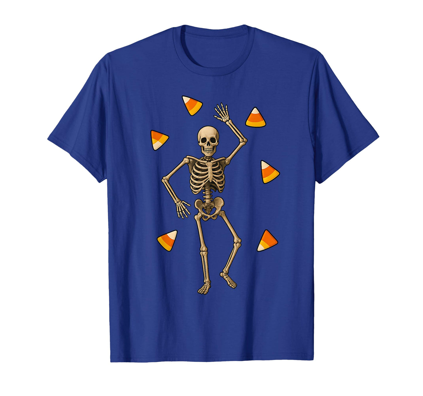 Halloween Dancing Skeleton with Candy Corn Spooky Funny T-Shirt