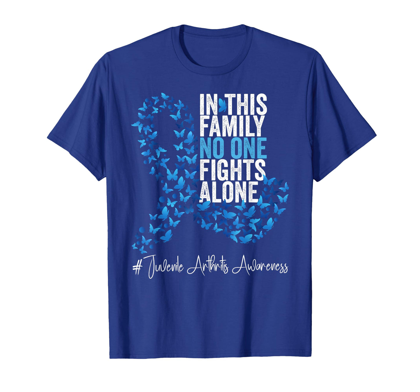 Juvenile Arthritis Awareness Month Blue Ribbon Butterflies T-Shirt