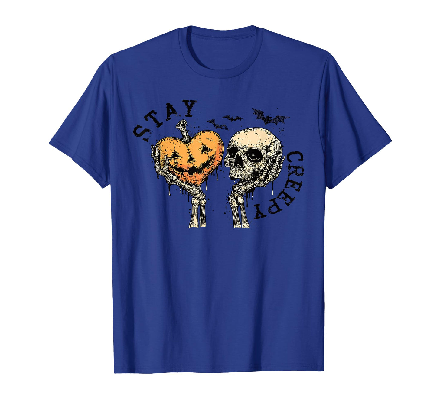 Stay Creepy Dripping Heart Halloween Skeleton Hand Spooky T-Shirt