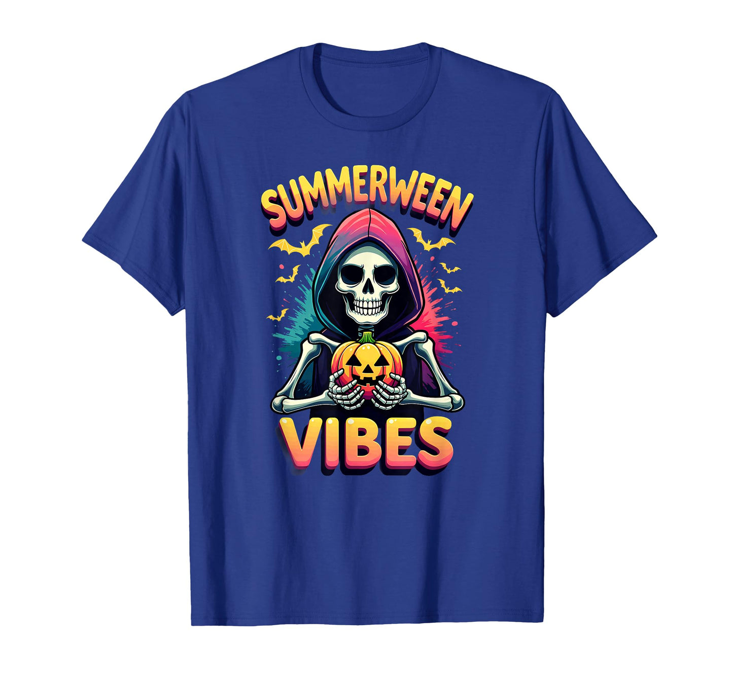 Ghost Skeleton Pumpkin Summerween Vibes T-Shirt