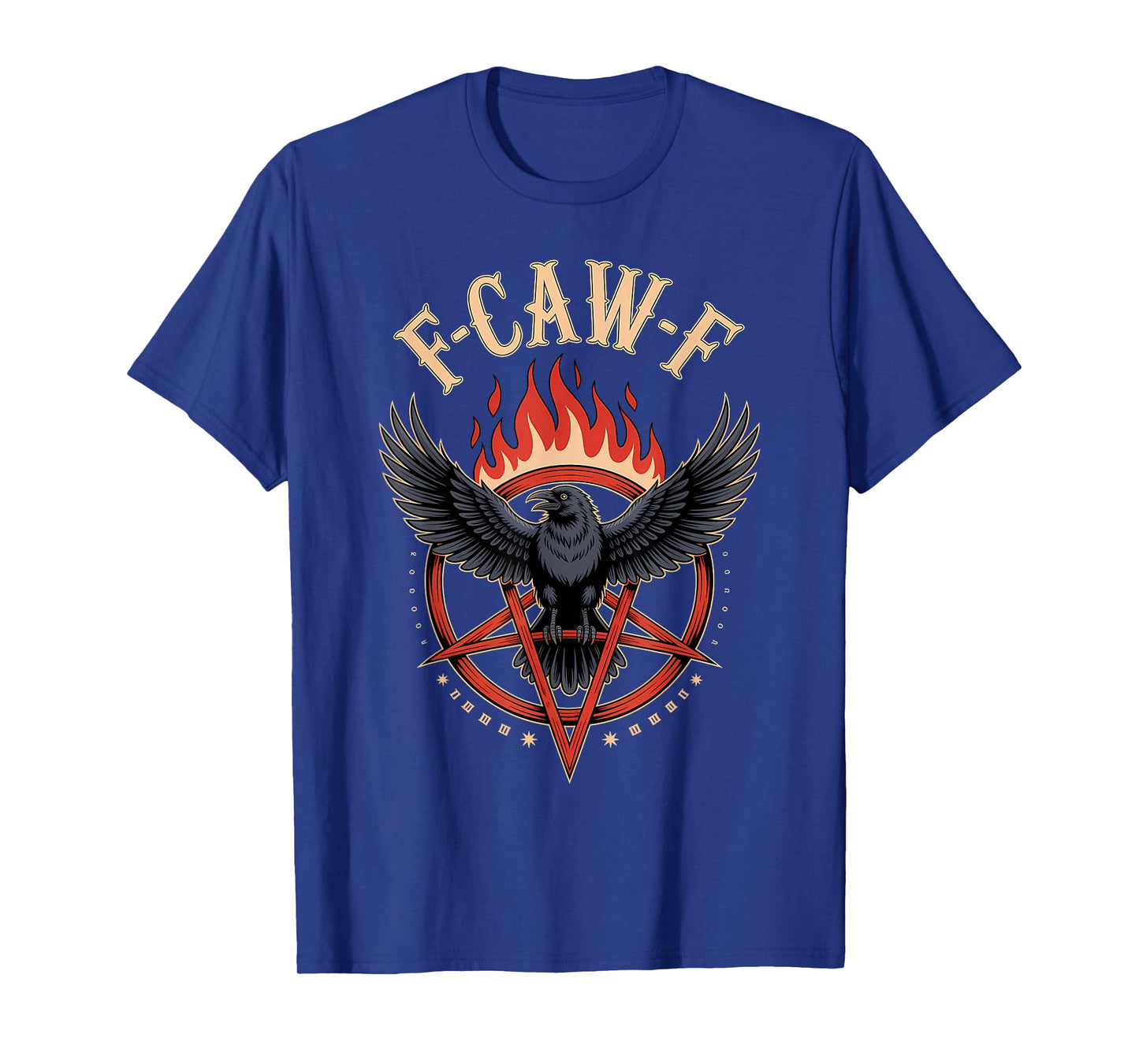 F-Caw-F Raven Pentagram Fire Elements T-Shirt