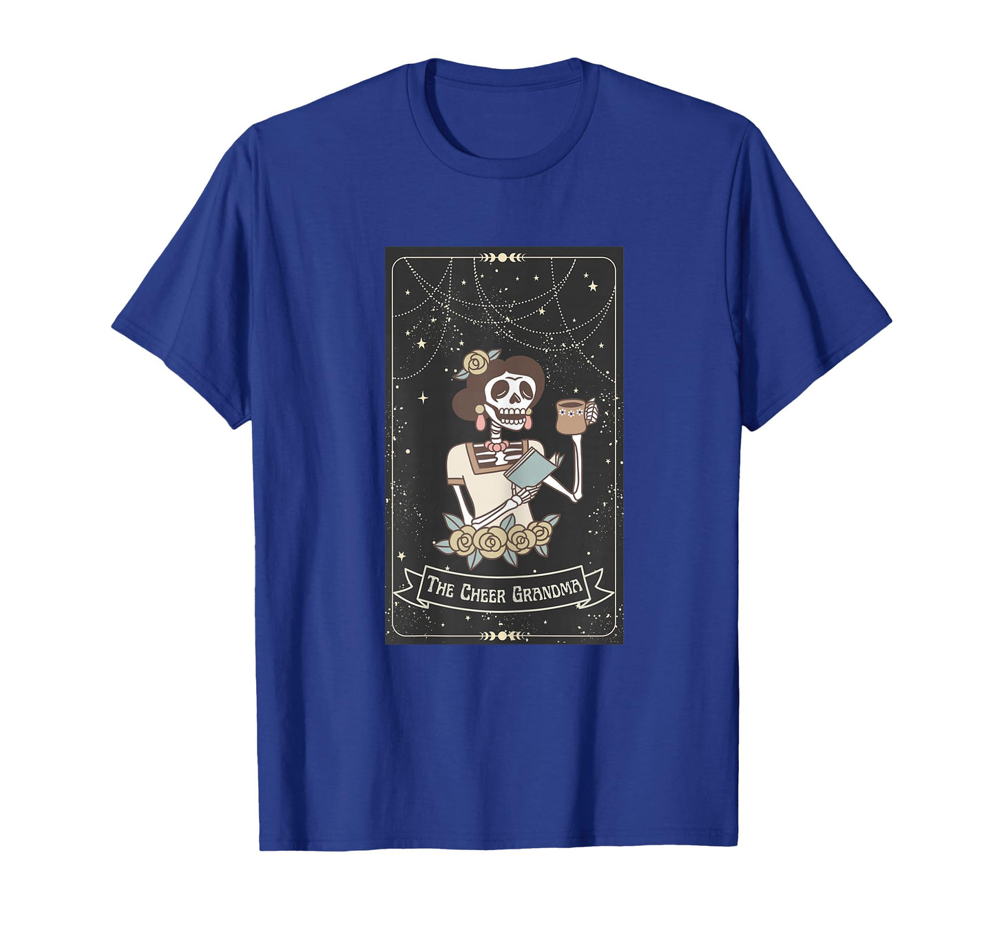 Cheer Grandma Tarot Card Skeleton Cheerleading Grandma T-Shirt