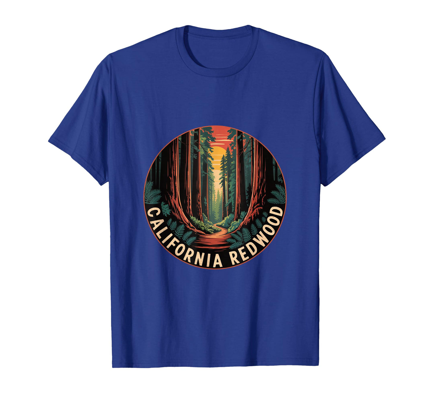 Vintage California Redwood Trees Forest Path T-Shirt
