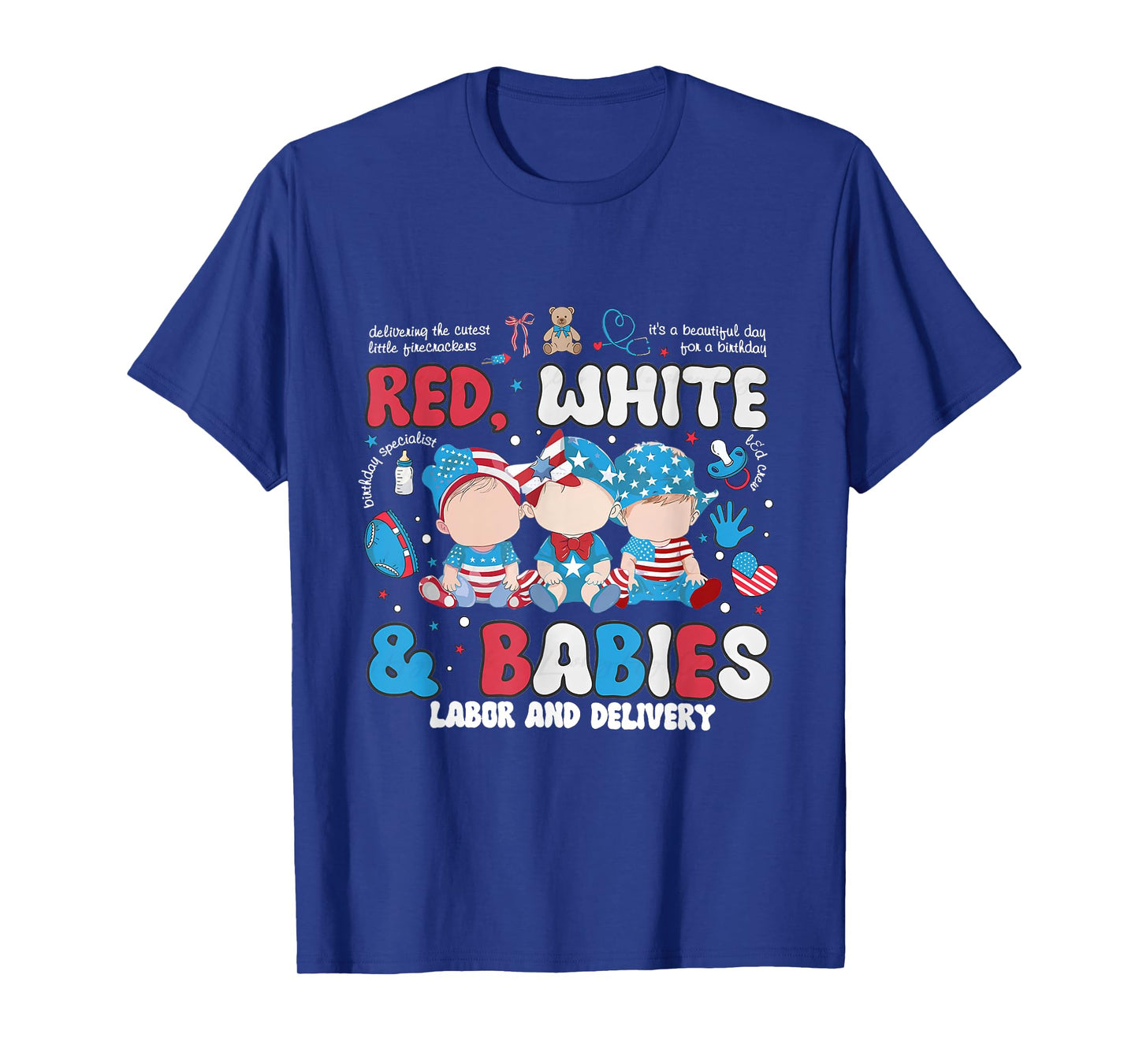 4th of July Labor and Delivery Nurse Retro Independence Day T-Shirt