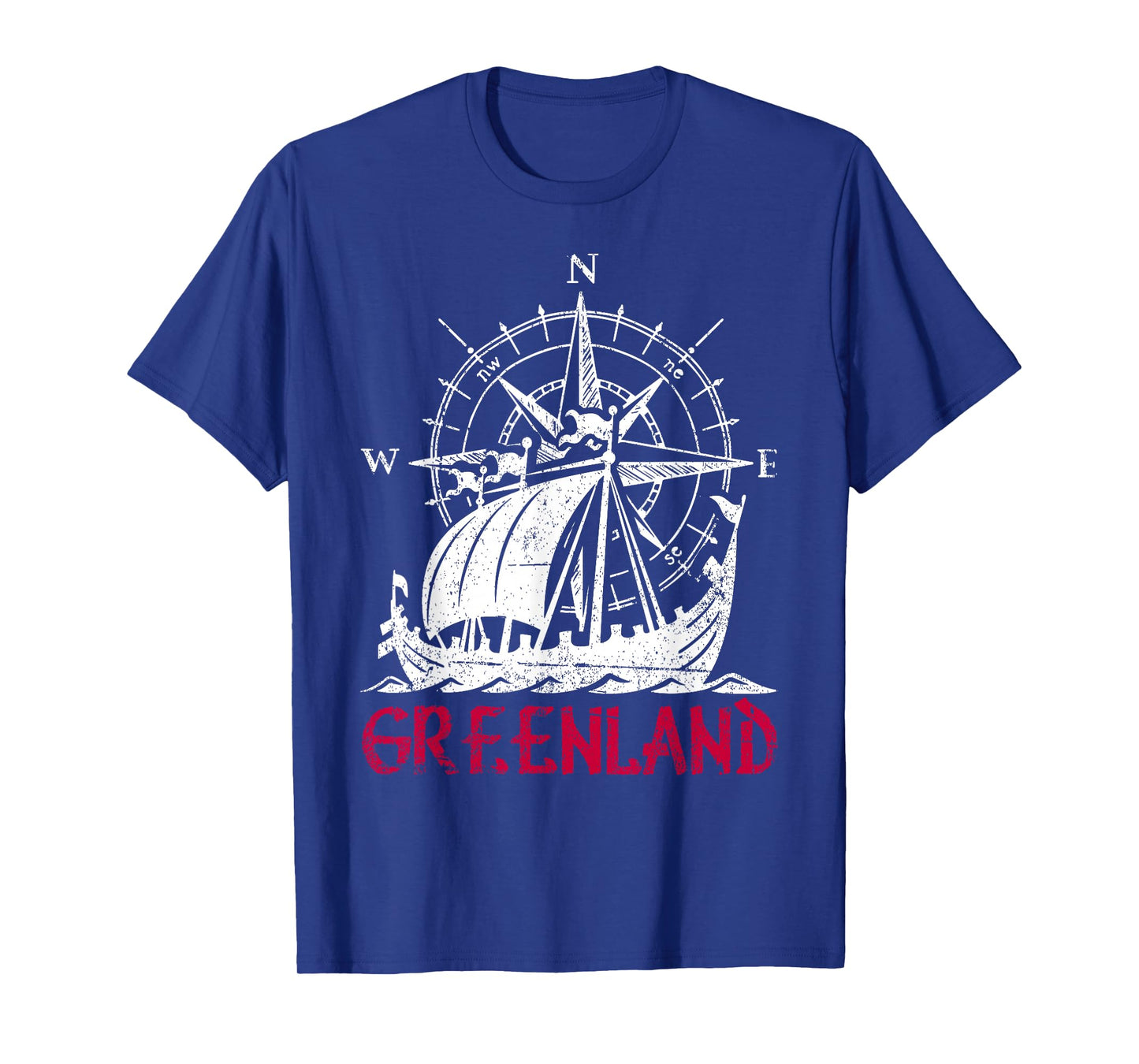 Greenland Viking Ship Compass Travel Souvenir Greenland T-Shirt