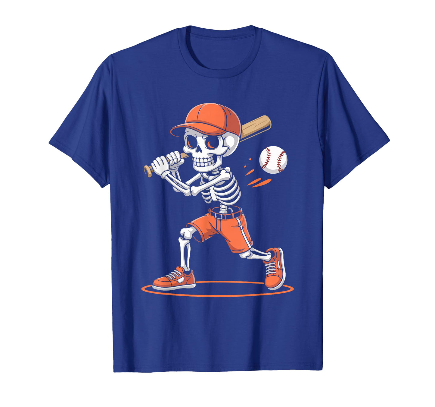 Funny Skeleton Baseball Spooky Sports Halloween Kids Boys T-Shirt
