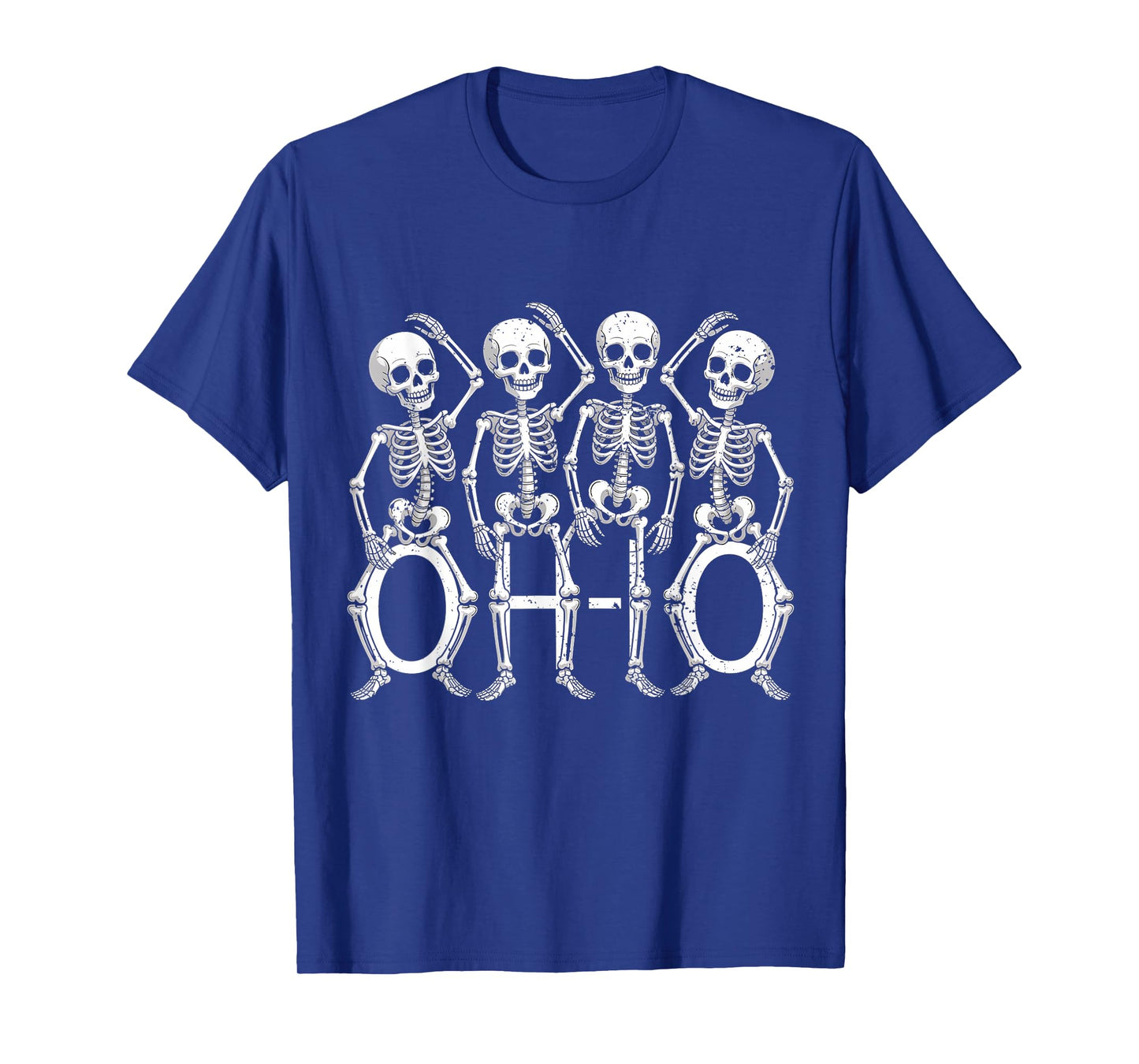 Retro O-H-I-O State Skeleton Ohio Vintage Halloween Women T-Shirt