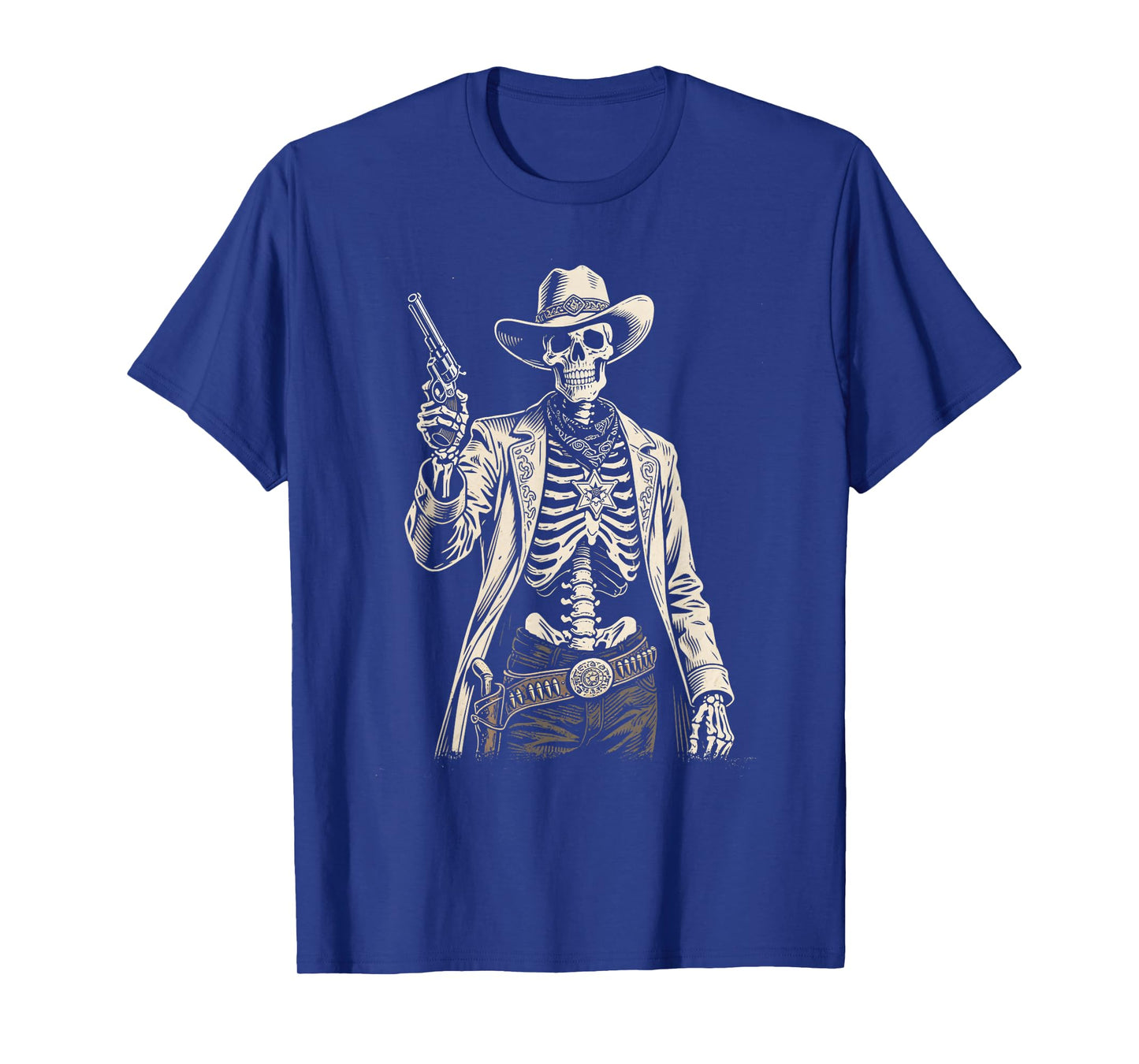 Cowboy Skeleton Western Halloween Aesthetic Men Women Kids T-Shirt
