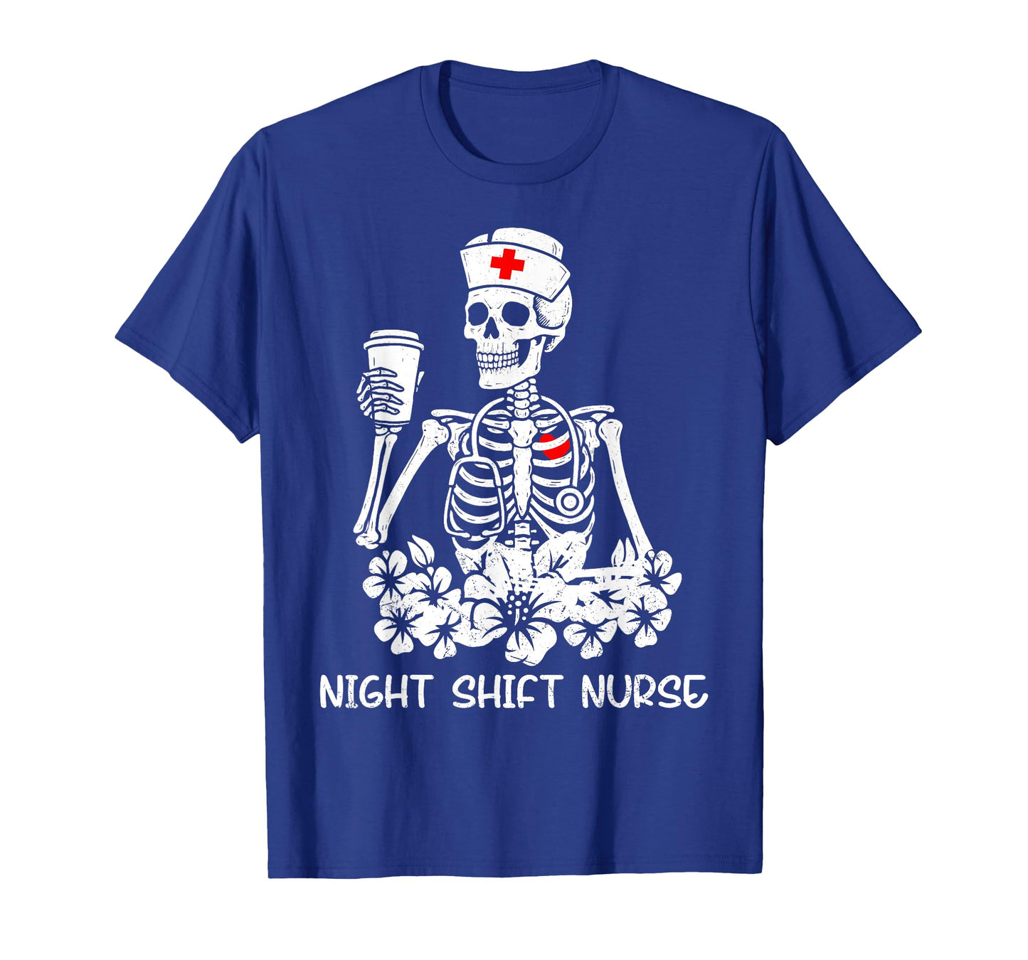 Funny Night Shift Nurse Skeleton Halloween RN Nurses Women T-Shirt