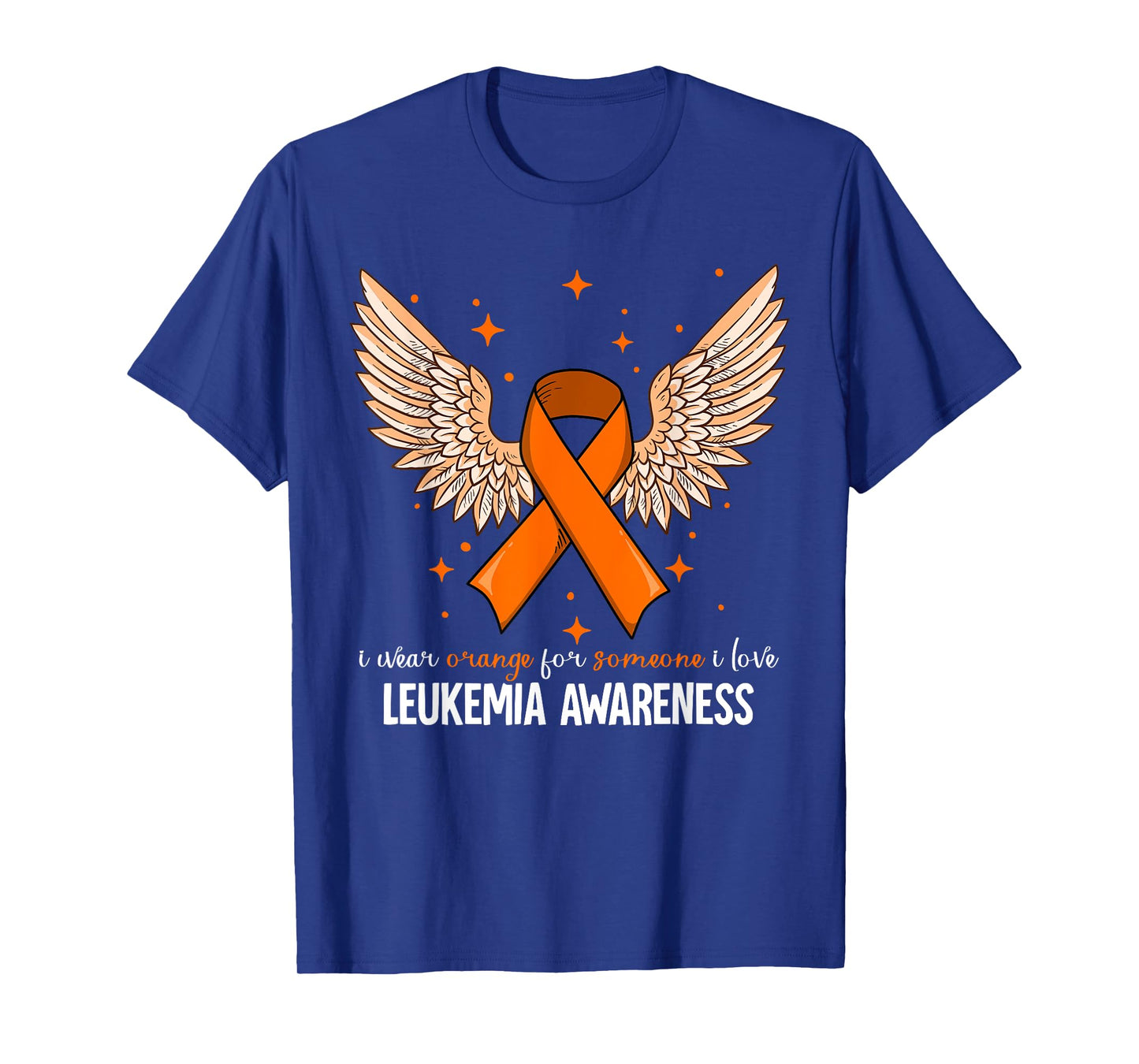 Leukemia Cancer Awareness T-Shirt - Black - Women's - Small - Short Sleeve - Crew Neck - Classic Fit - 100% Polyester - Orange Leukemia Awareness Design