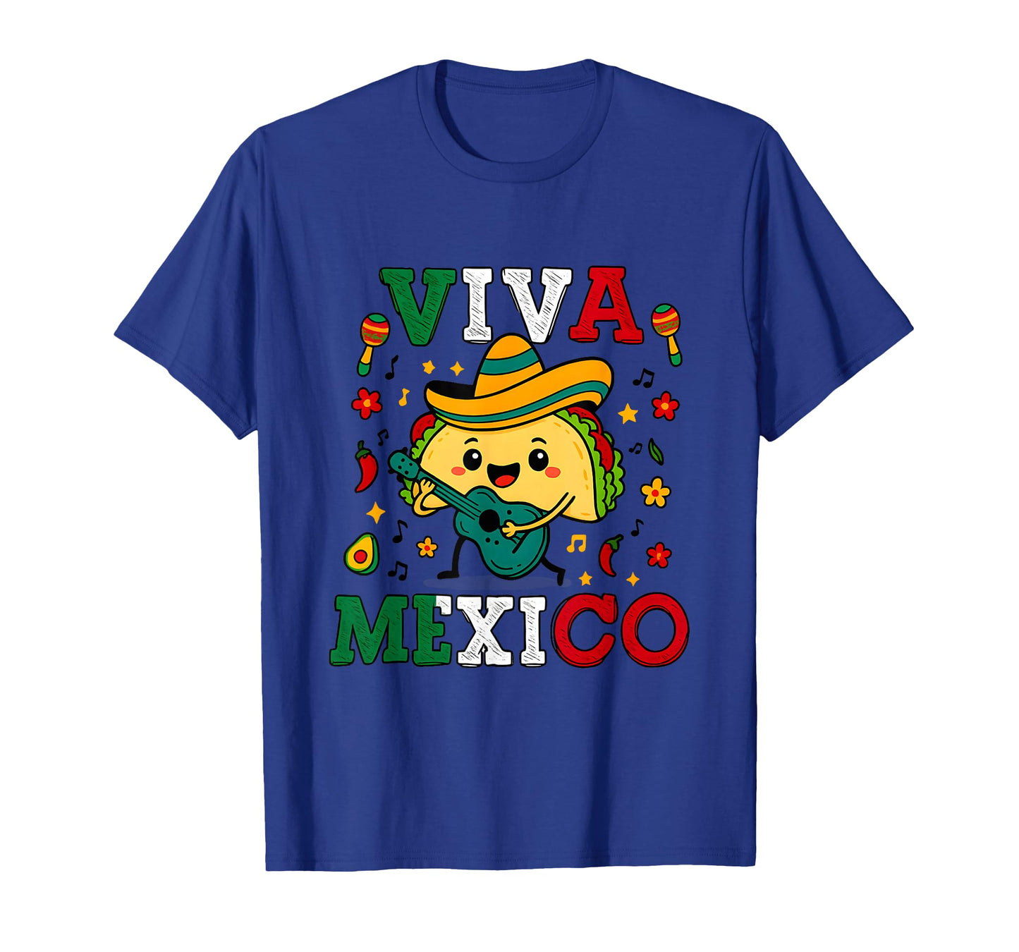Viva Mexico Kids Women Mexican Flag Independence Day Taco T-Shirt