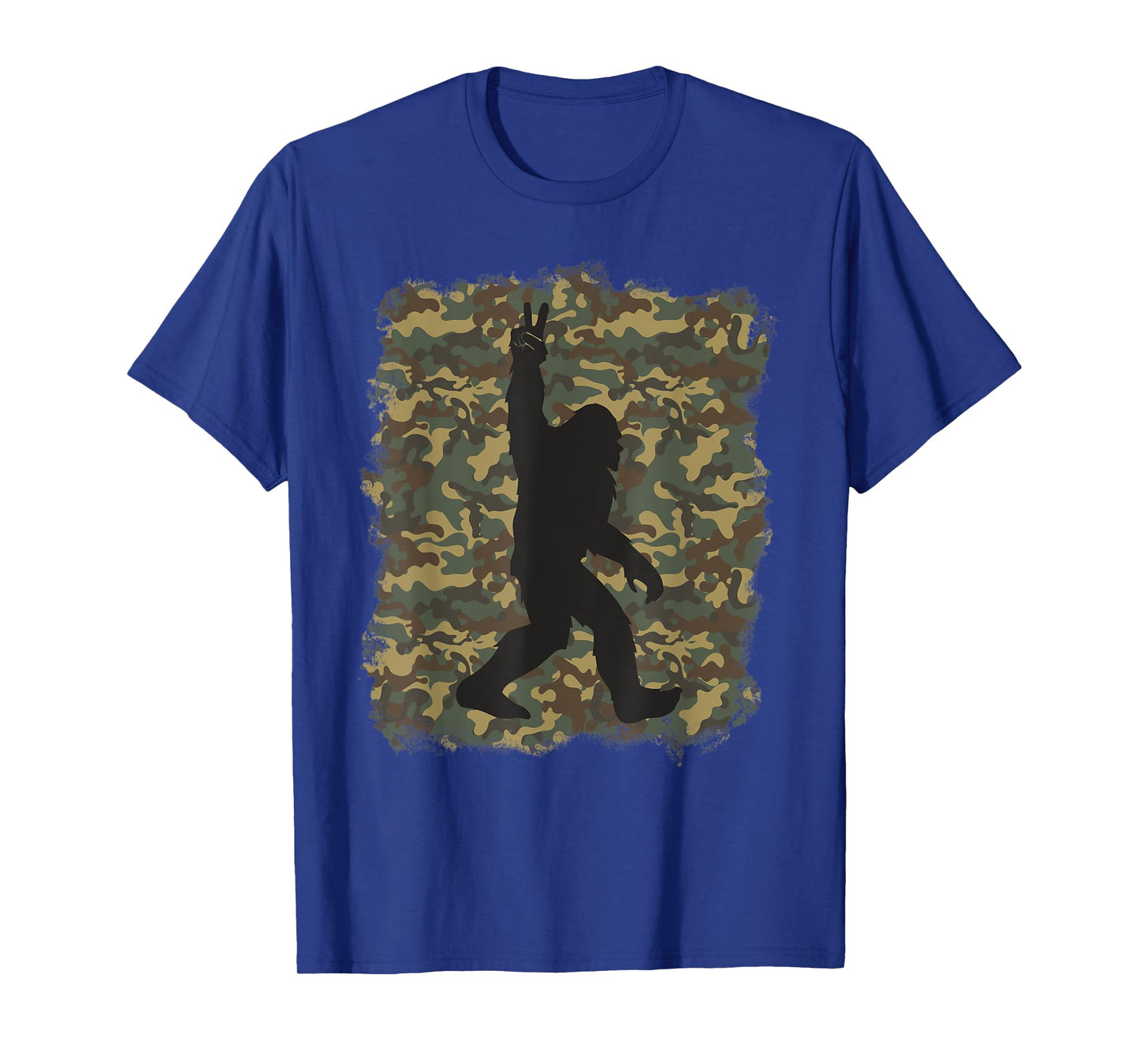 Bigfoot Sasquatch Peace Big Foot Squatch Army Camouflage Men T-Shirt