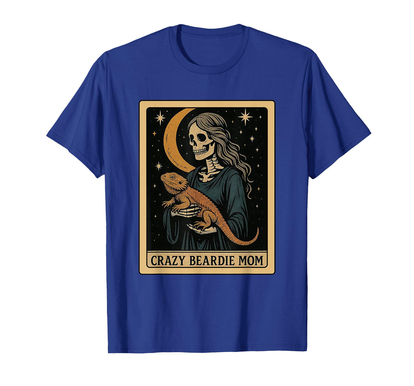 Crazy Beardie Mom Tarot Card Gothic Skeleton Womens T-Shirt