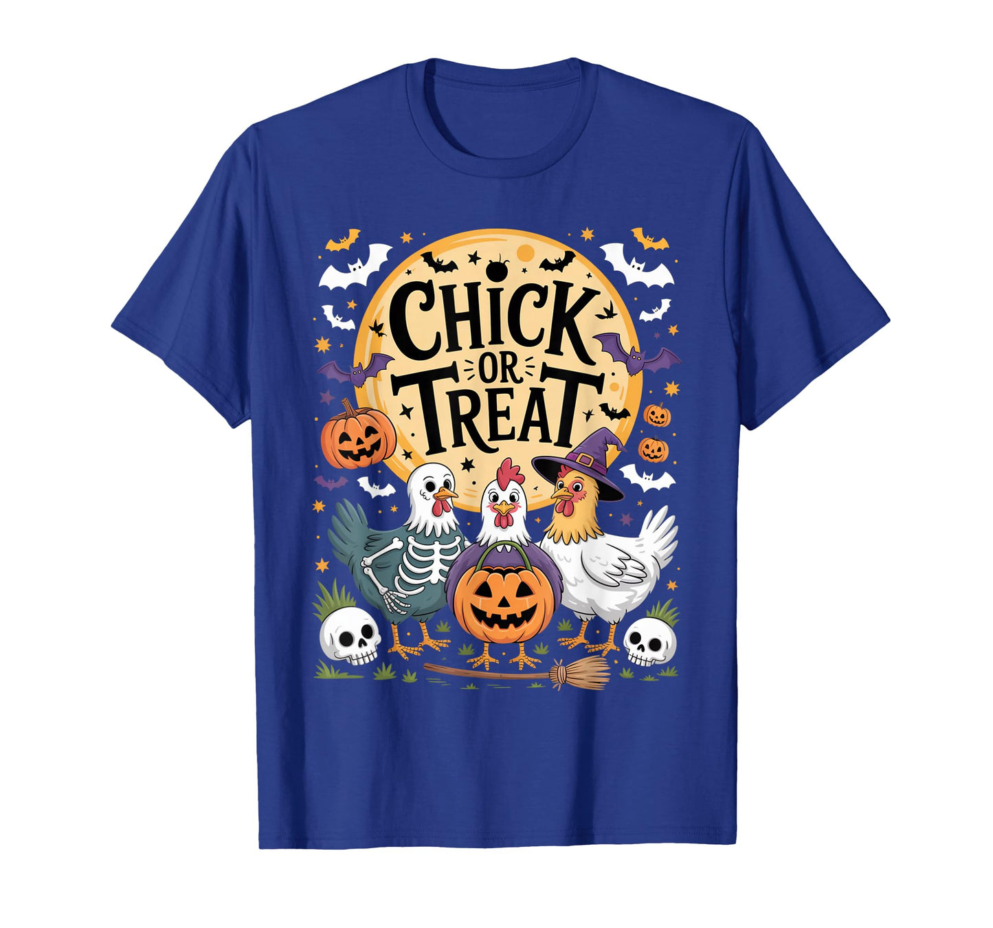 Cute Chick or Treat Funny Chicken Halloween Pumpkin Costume T-Shirt
