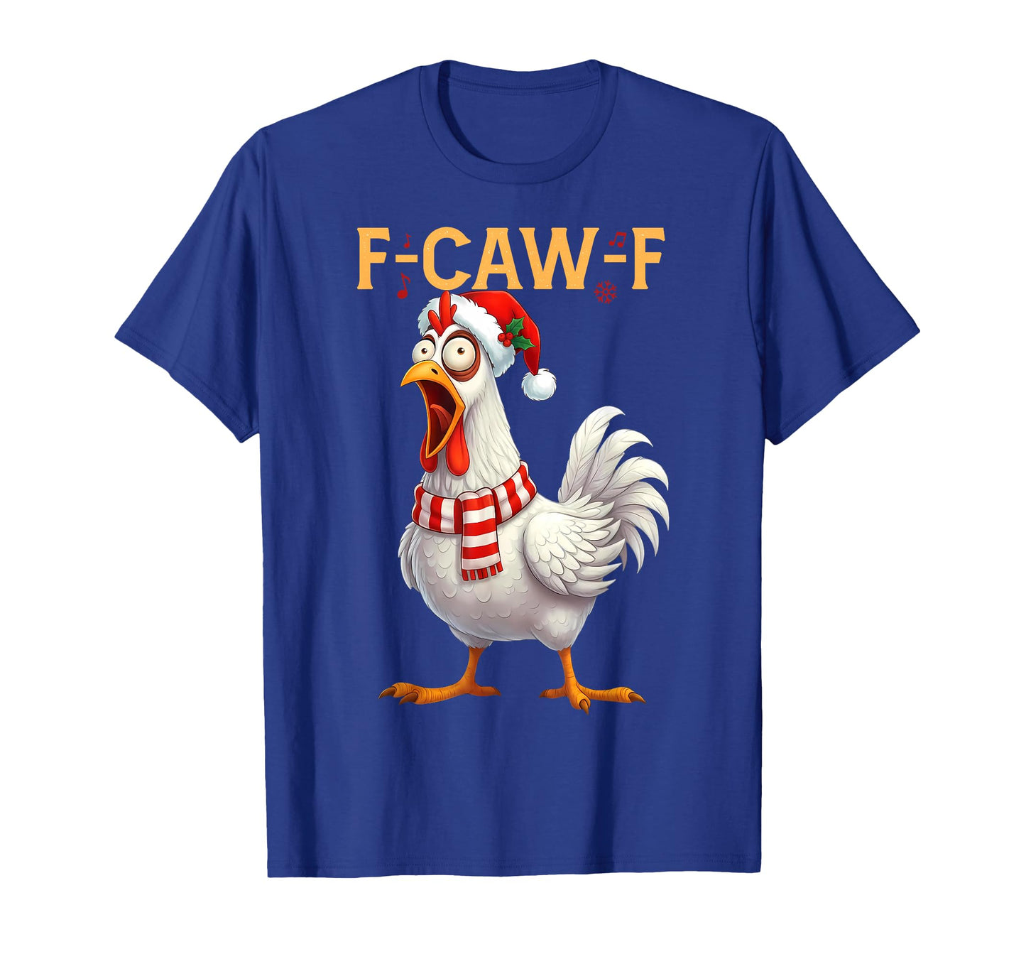 Funny F Caw F Chicken Rooster Cawing Christmas Santa Hat T-Shirt