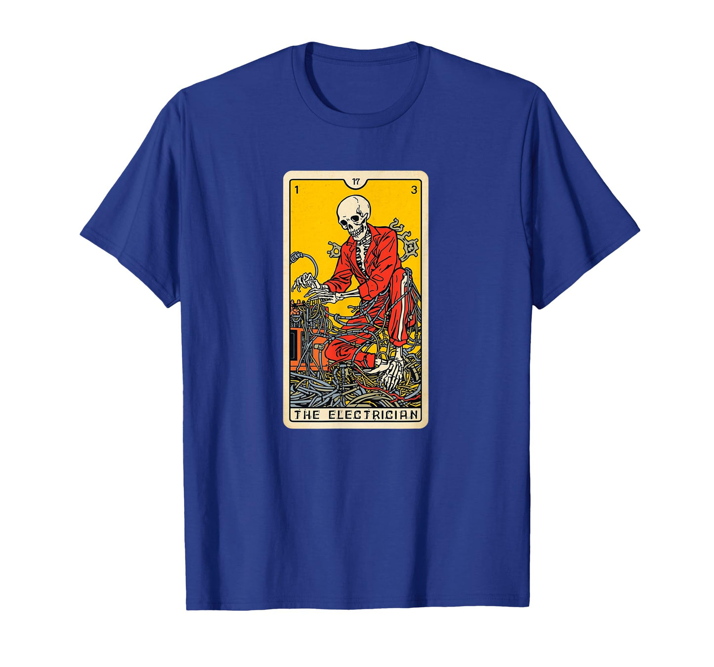 The Electrician Tarot Card Pulling Wires Spooky Voltage Fun T-Shirt