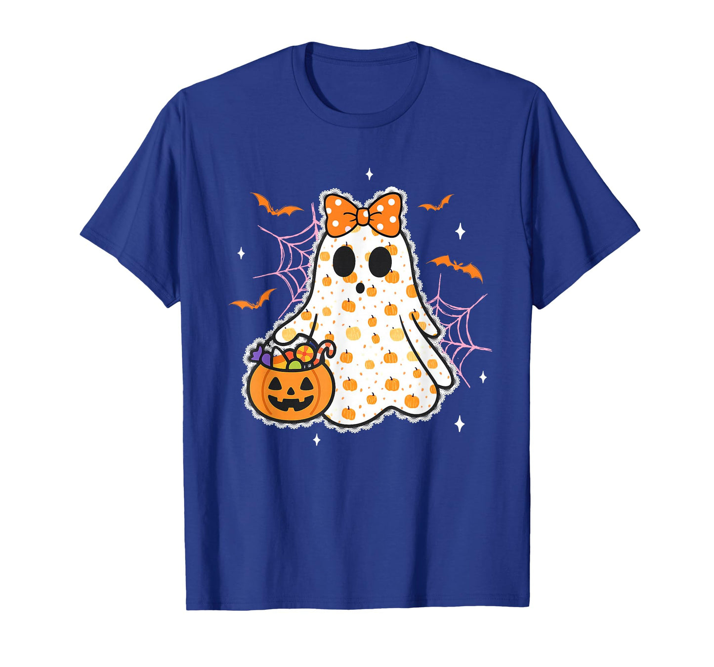 Halloween Women Lace Ghost Coquette Spooky Season Girl T-Shirt