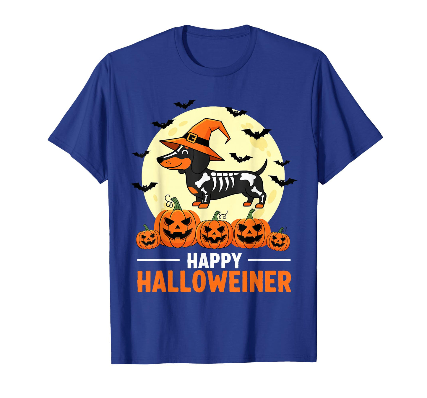 Happy Halloweiner Funny Halloween Dachshund Witch Skeleton T-Shirt