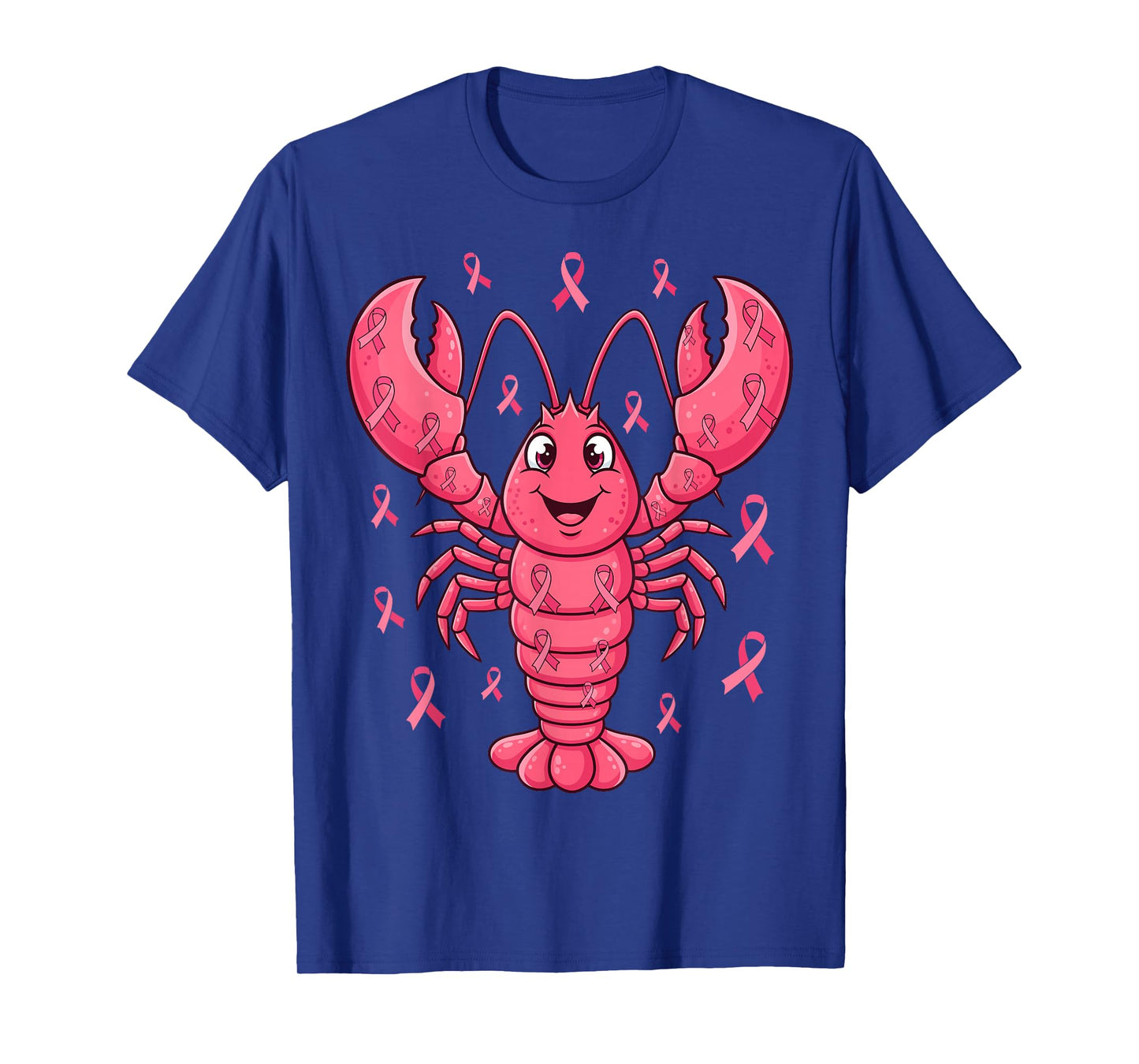 Pink Lobster Breast Cancer Awareness Ribbon Survivor Support T-Shirt