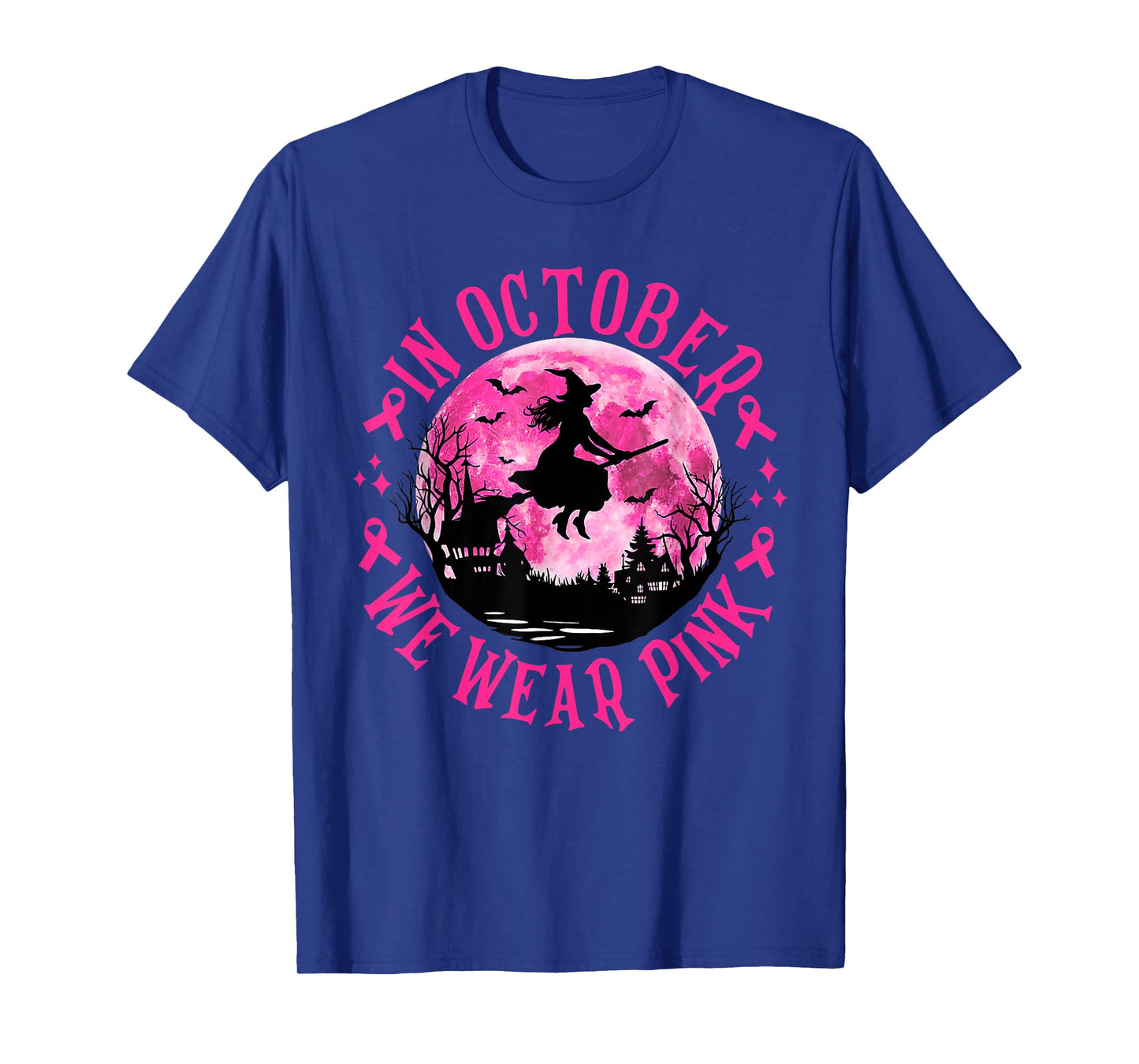 Pink Witch Halloween Costume Breast Cancer Awareness T-Shirt