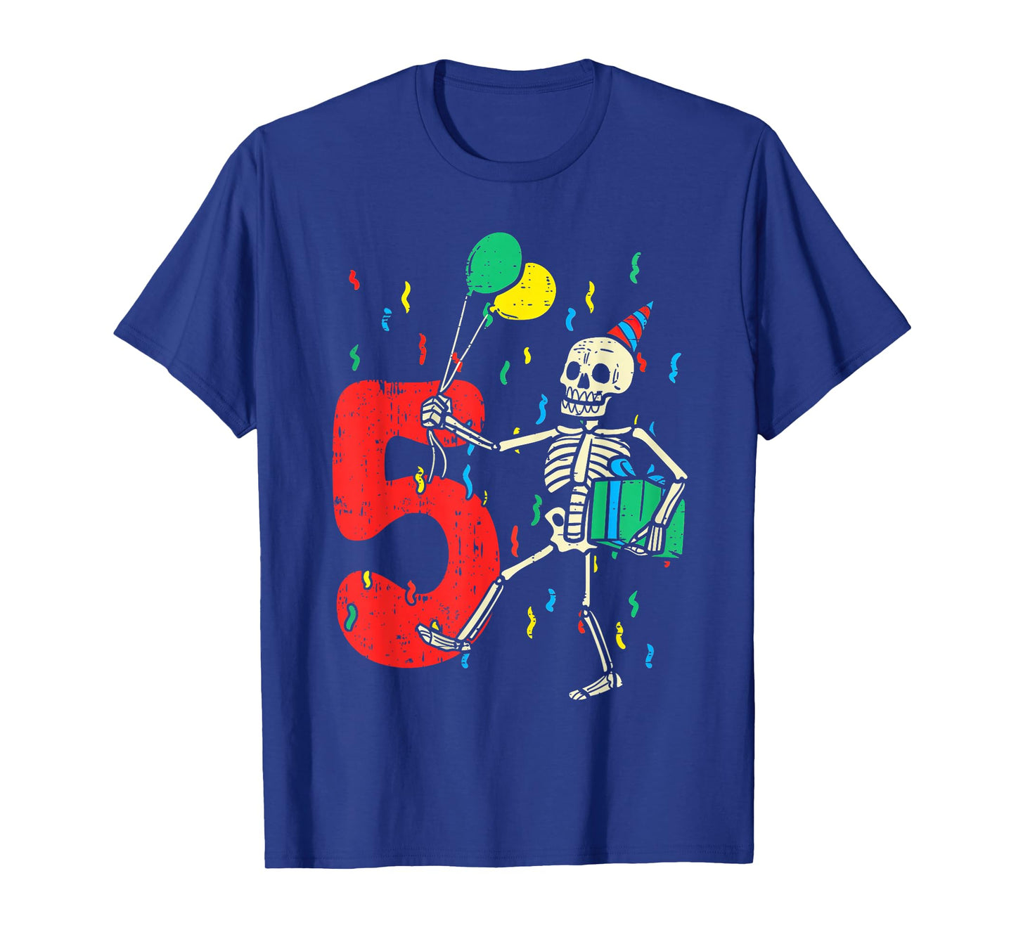 My 5th Birthday Skeleton Halloween 5 Year Old Funny Gift T-Shirt