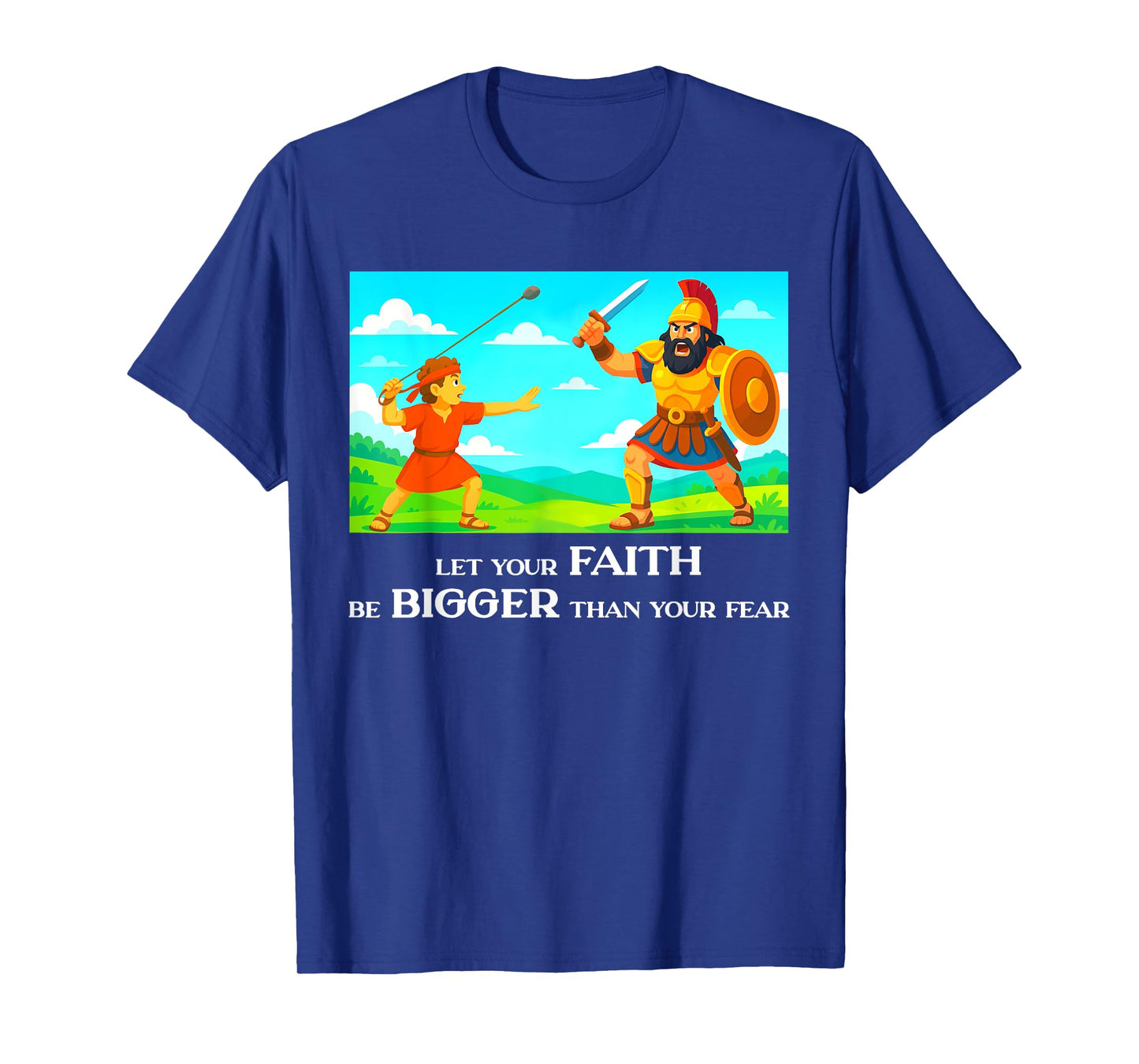 David and Goliath Christian Inspirational Men, Women,Youth T-Shirt