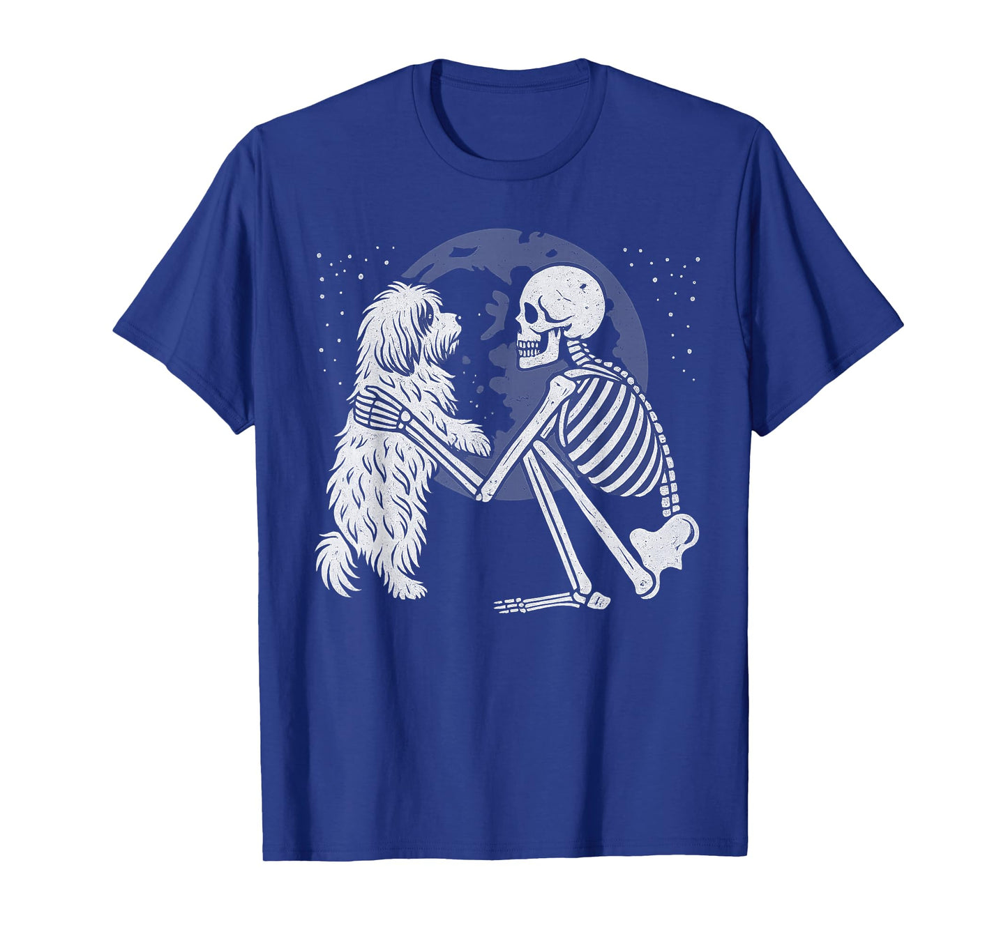 Havanese Dog Skeleton Moon Halloween Dog Lover T-Shirt