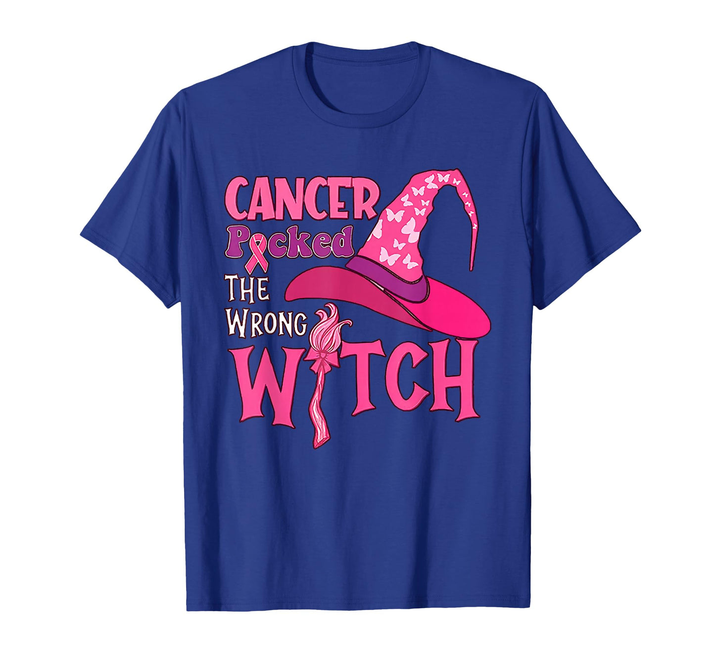 Cancer Picked The Wrong Witch Breast Cancer Halloween T-Shirt