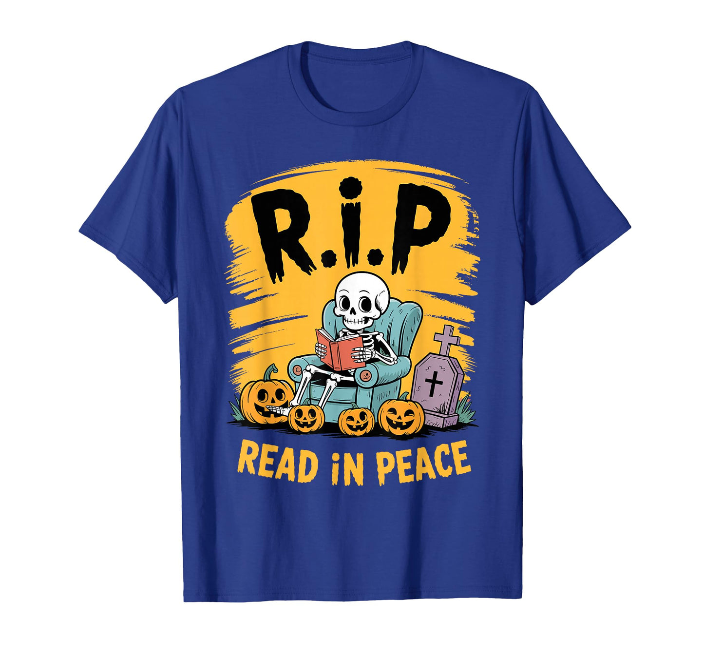 Let Me Read in Peace Skeleton Graveyard Halloween T-Shirt