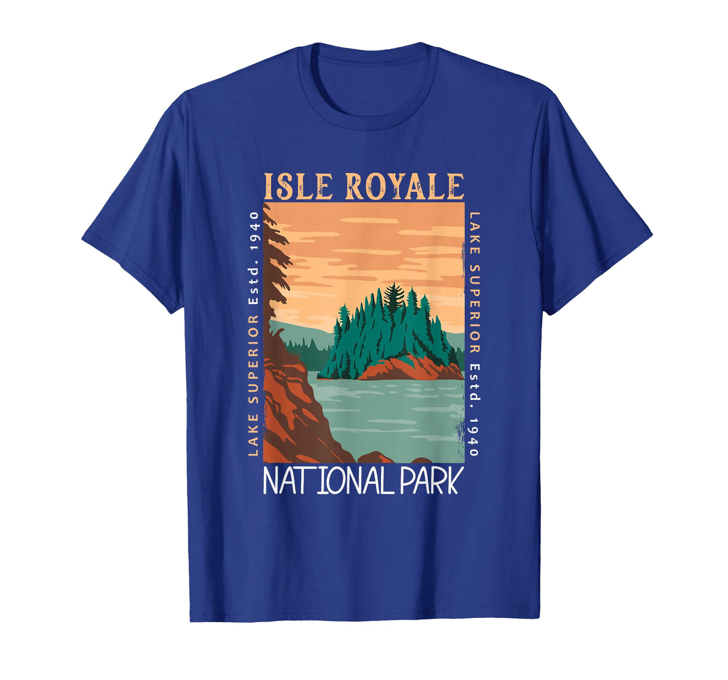 Isle Royale National Park Lake Superior Distressed Vintage T-Shirt