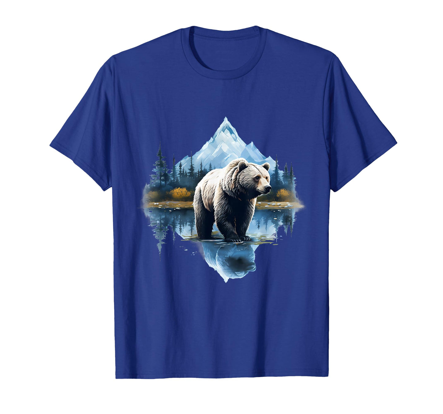 Bear Forest Animal Lovers Motif Landscape Artwork Wildlife T-Shirt