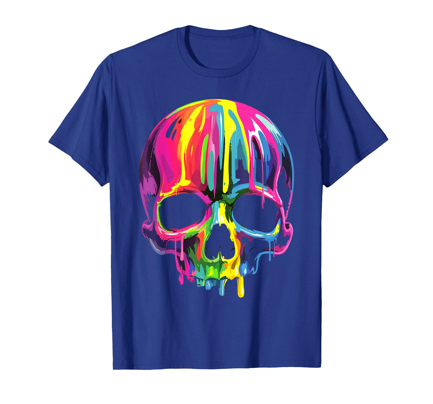 Halloween Melting Skull Funny Paint Melting Skeleton T-Shirt