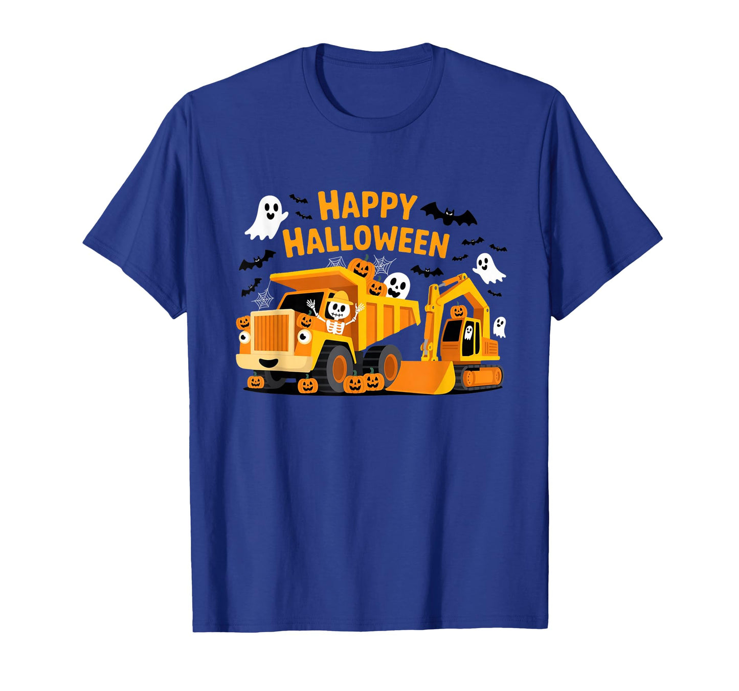 Spooky Construction Trucks Toddler Halloween Design T-Shirt