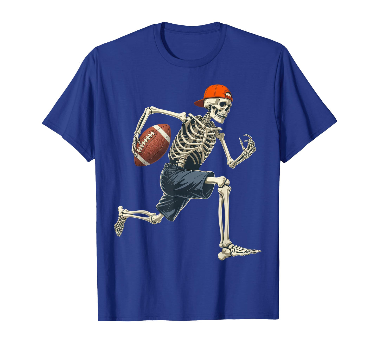 Skeleton Football Runner Funny Gamer Halloween Party Wear T-Shirt