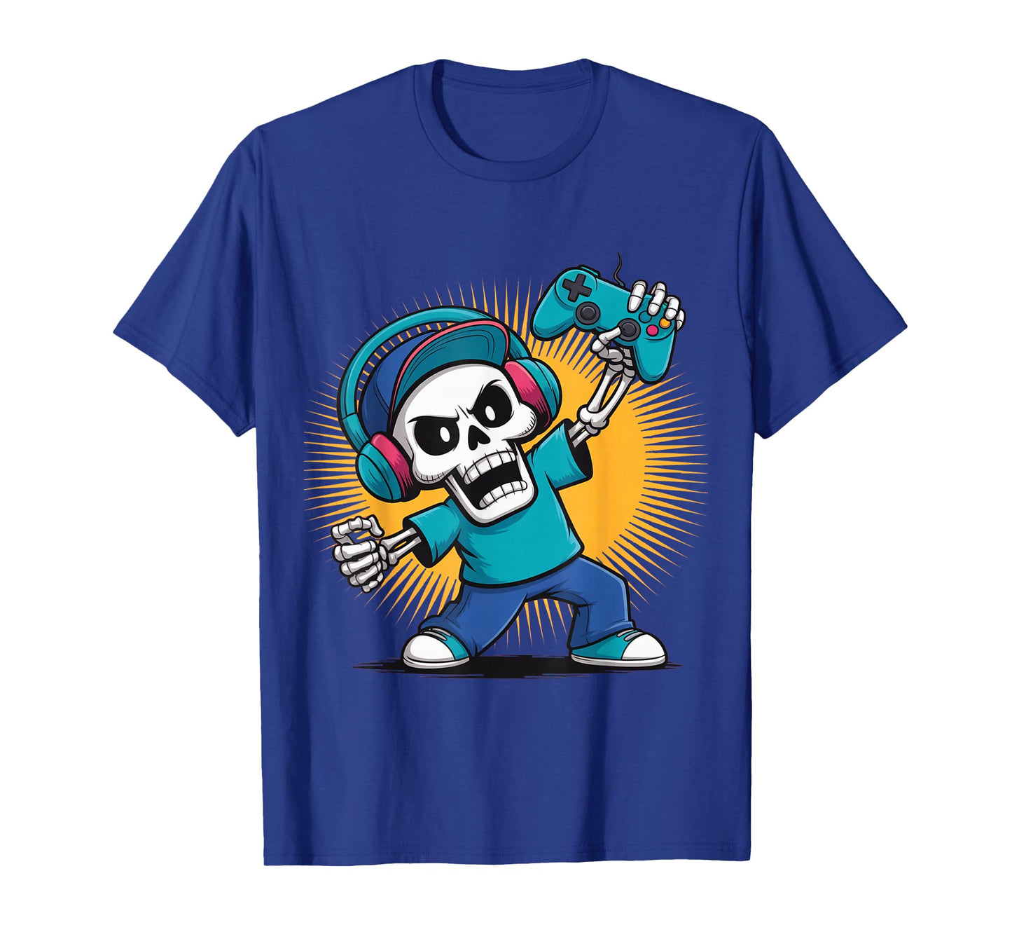 Funny Halloween Skeleton Gamer T-Shirt
