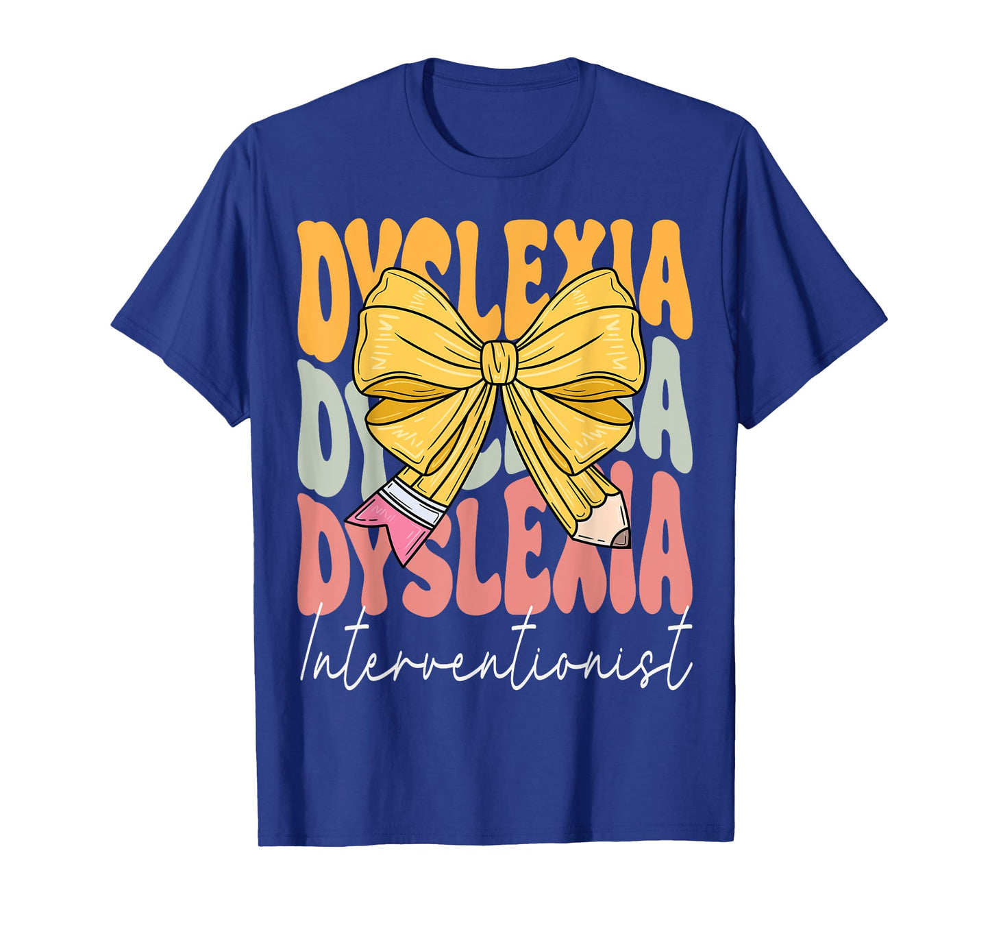 Dyslexia Interventionist Groovy Coquette Bow Back to School T-Shirt