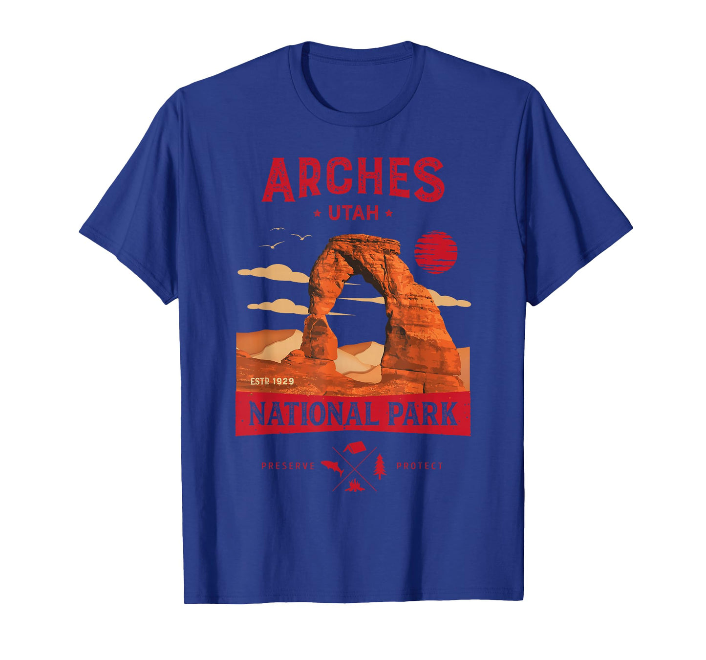 Arches National Park Delicate Arch Vintage Utah Retro Hiking T-Shirt