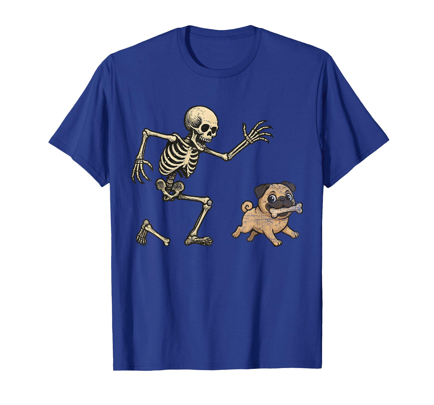 Funny Skeleton Chasing Frenchie Halloween Dog Mom Pet Lover T-Shirt