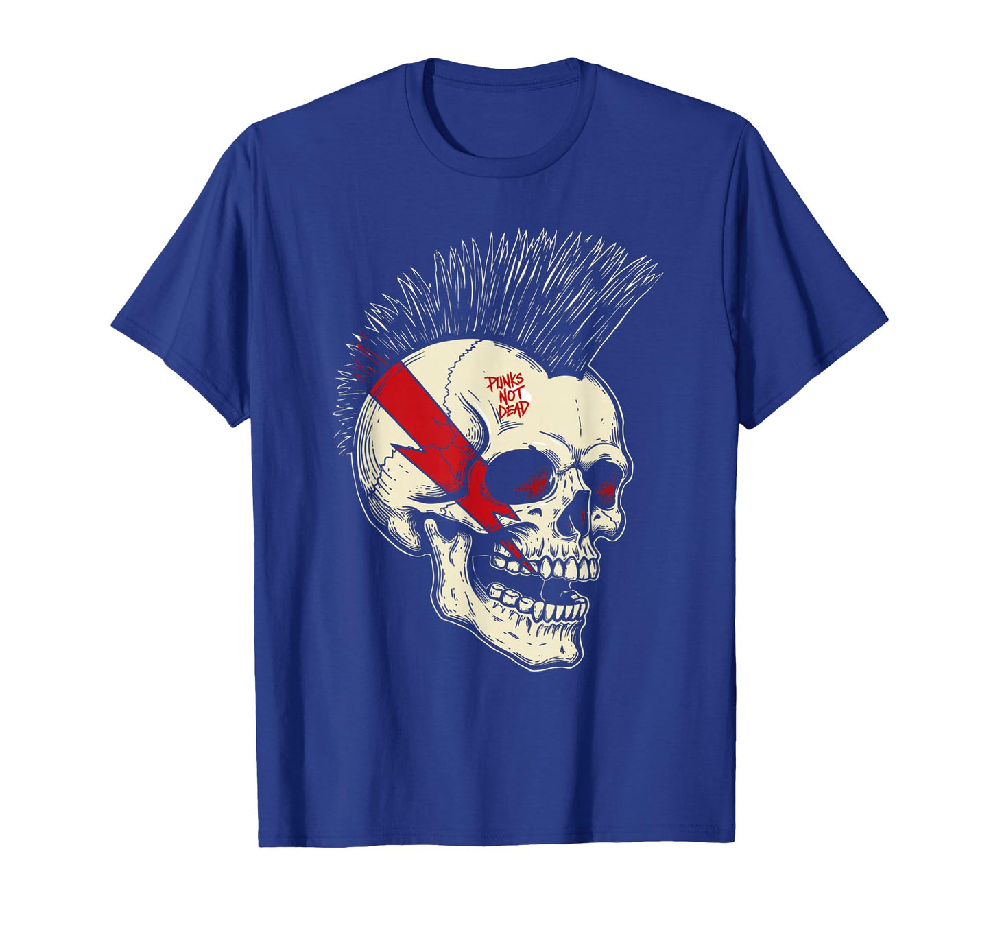 Skull Punk Mohawk Metal Rock Music Skeleton Concert T-Shirt