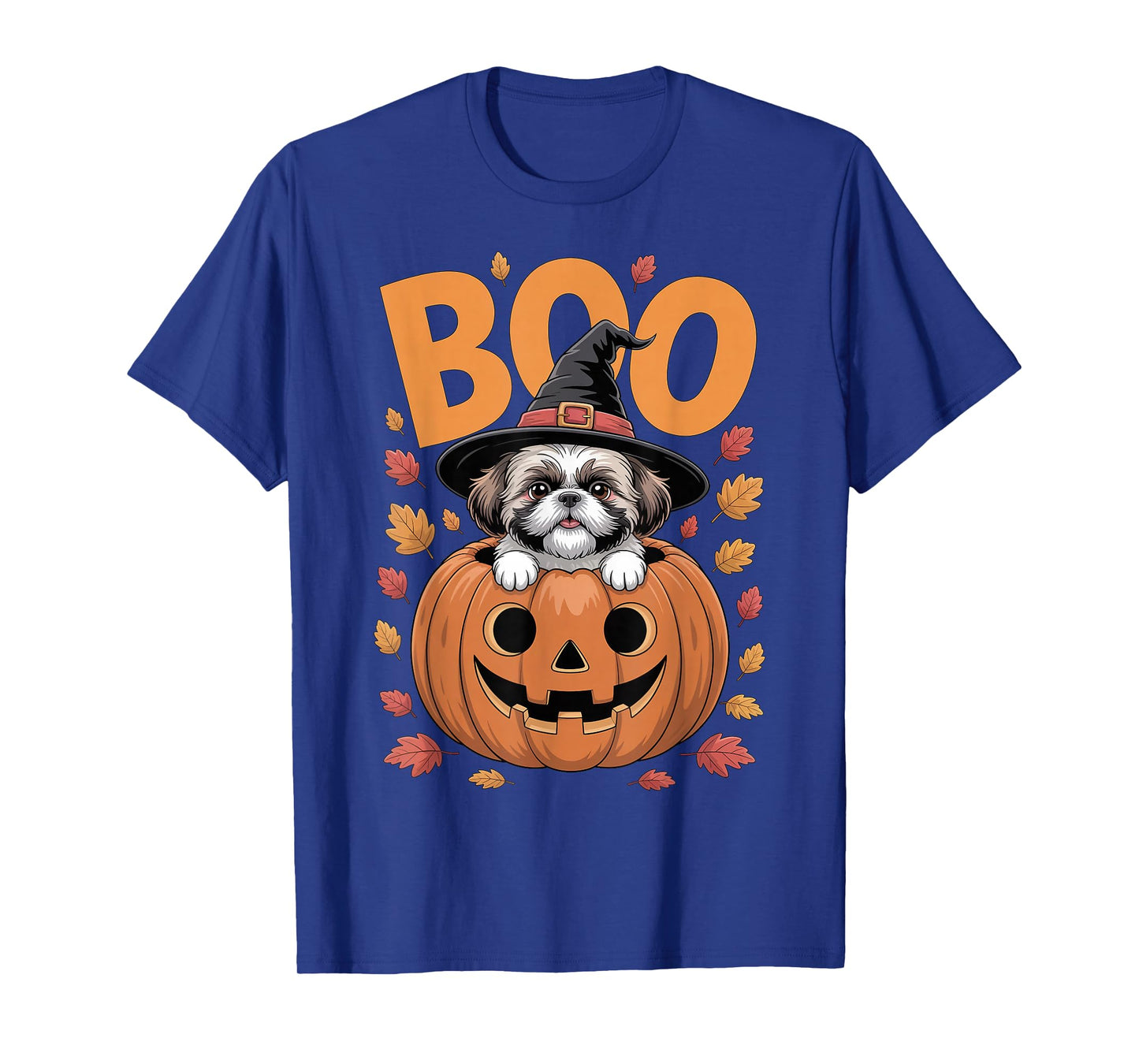 Shih Tzu Costume on Pumpkin Halloween Shih Tzu T-Shirt