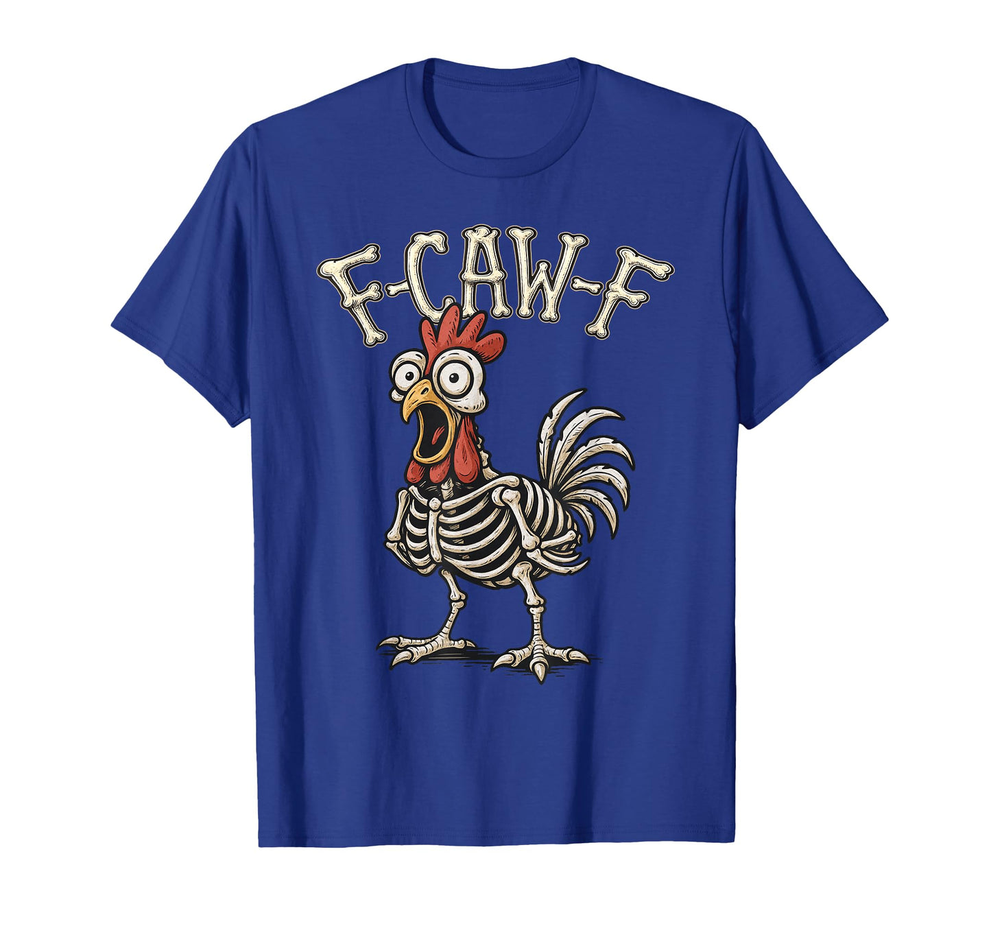 Funny F-Awk-F Chicken F-Caw-F Rooster Pun Retro Halloween T-Shirt