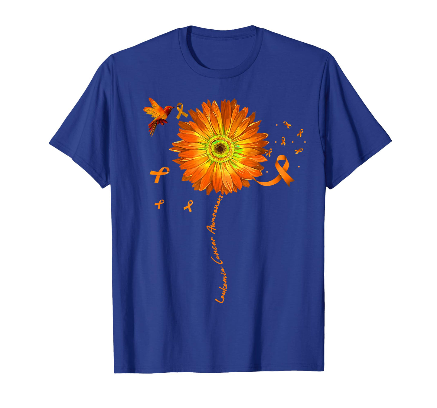 Sunflower Orange Ribbon Leukemia Cancer Awareness T-Shirt