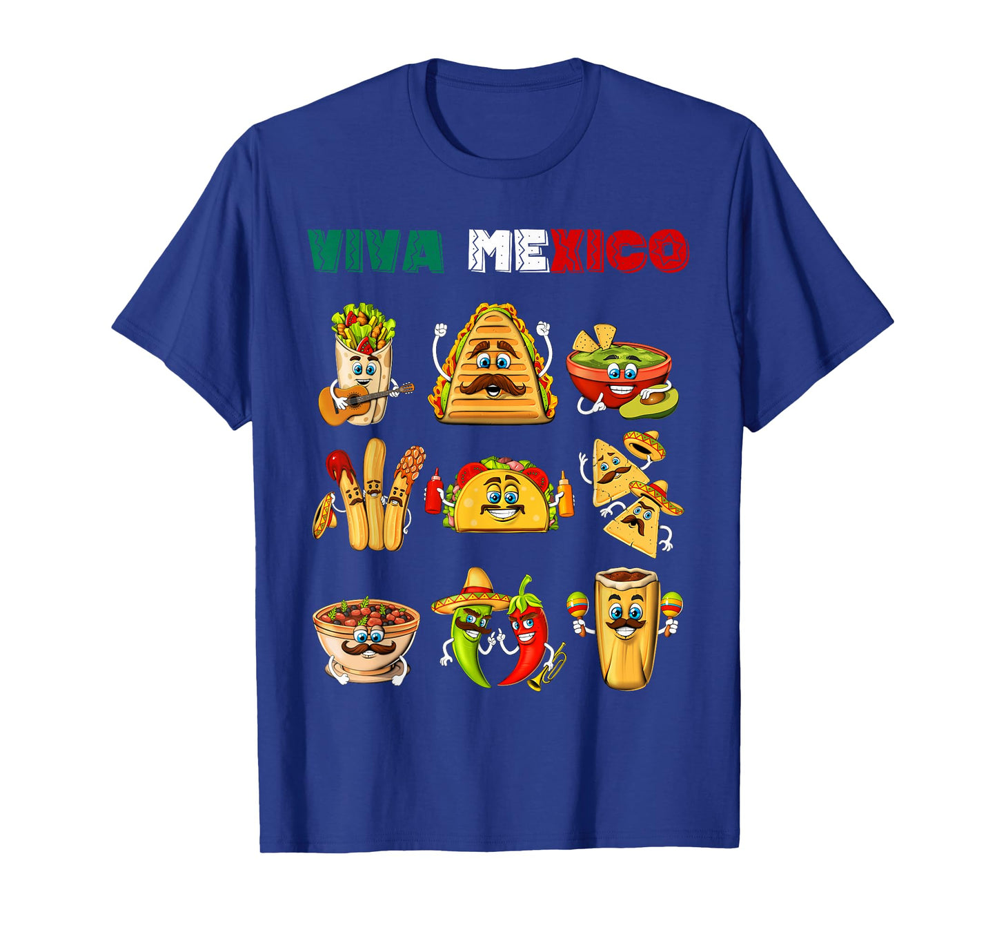 Mexican Taco Burrito Nachos Guacamole Mexico Cinco de Mayo T-Shirt