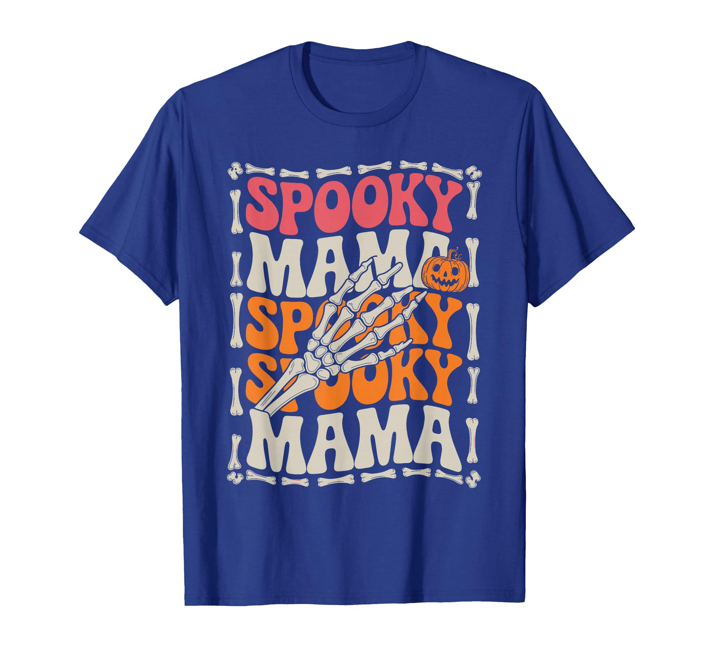 Spooky Mama Mom Halloween Costume Spooky Season Groovy Women T-Shirt