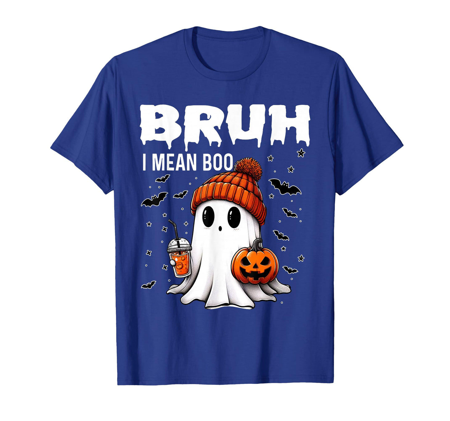 Halloween Bruh Ghost Boo Skull Pumpkin Boys Kids Men Women T-Shirt
