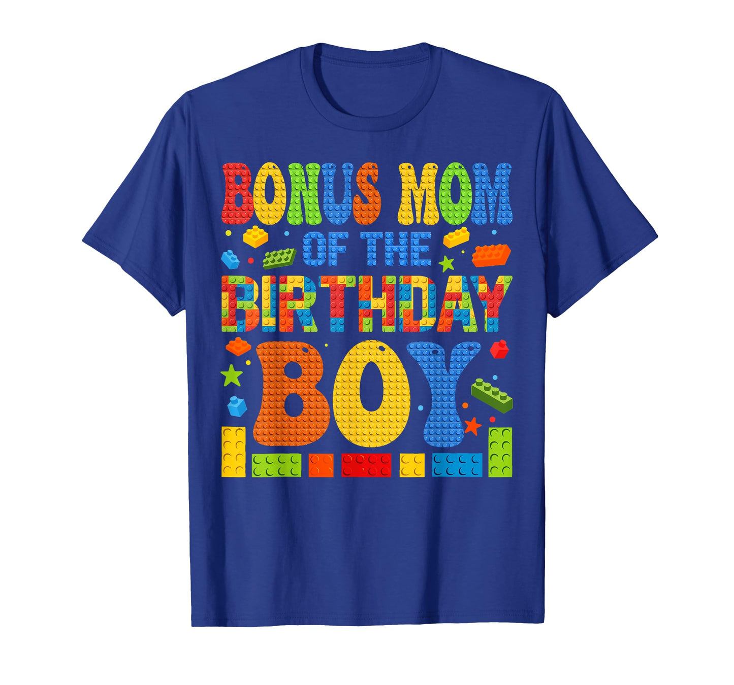Bonus Mom Of The Birthday Boy Building Block Birthday Party T-Shirt