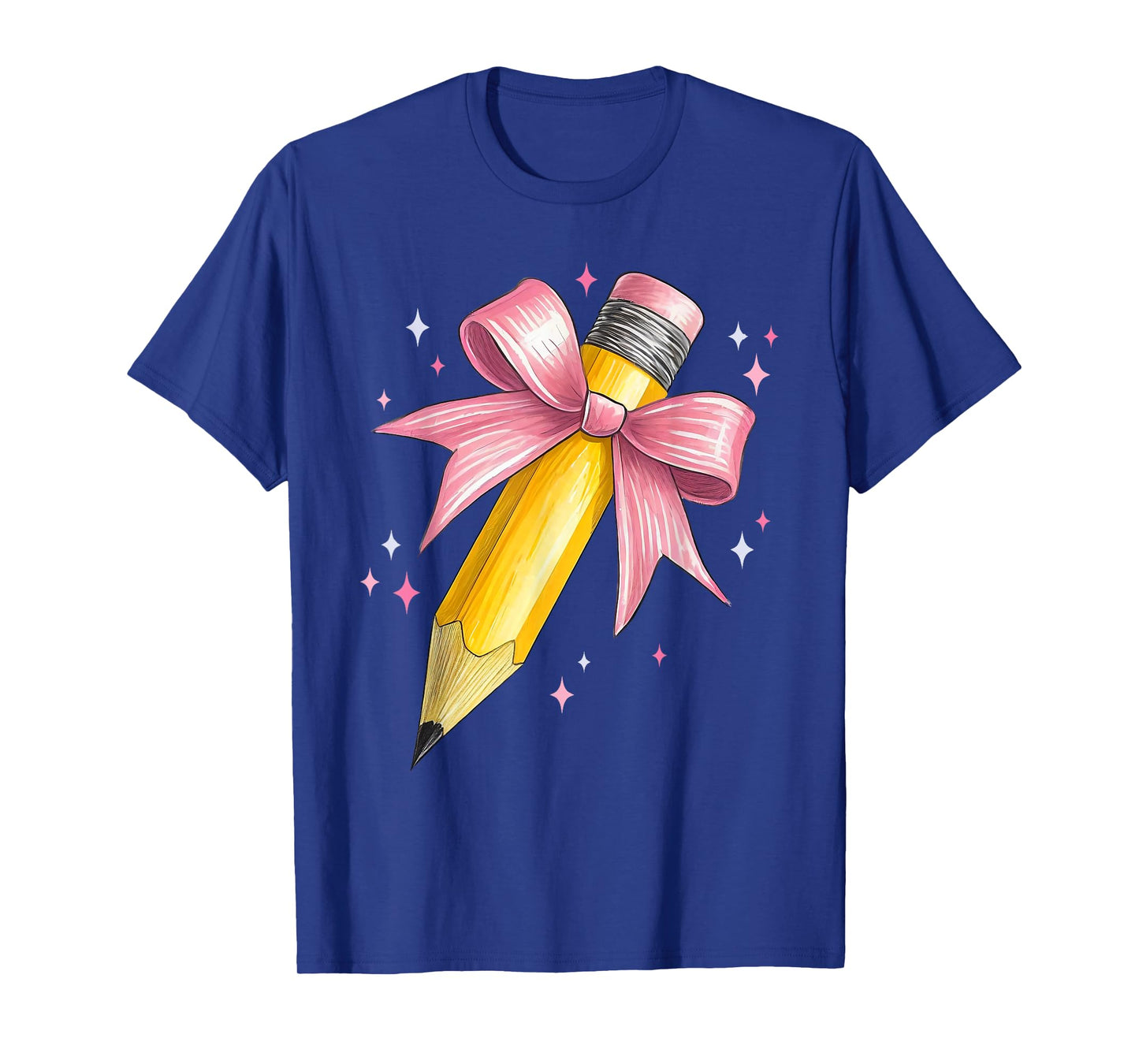 Coquette Bow Pencil Teacher Student First Day Back To School T-Shirt