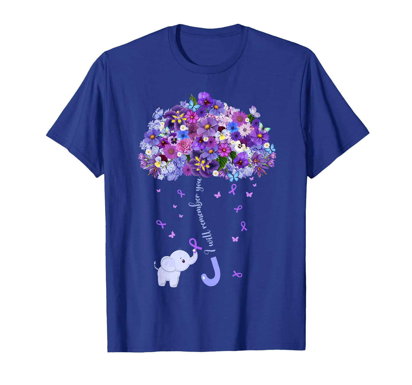 Alzheimers Awareness I'll Remember You Purple Elephant Women T-Shirt